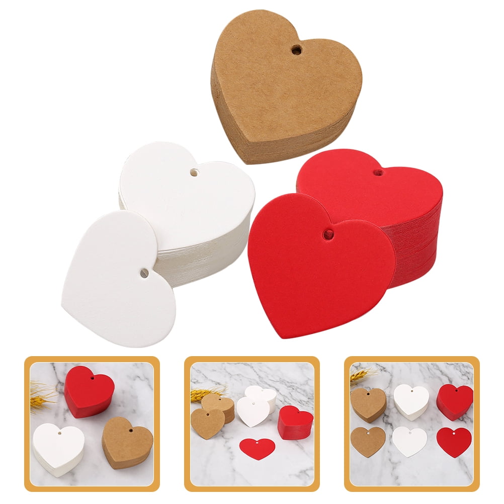FRCOLOR 1200 Pcs  Heart Gift Tags Hanging Gift Tags Decorative Heart Tags Valentines Day Gift Tags Blank Paper Tags