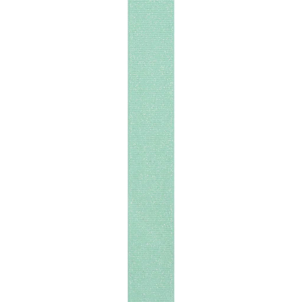 (7 pack) Offray Ribbon, Aqua Blue 7/8 inch Grosgrain Glitter Polyester Ribbon, 9 feet