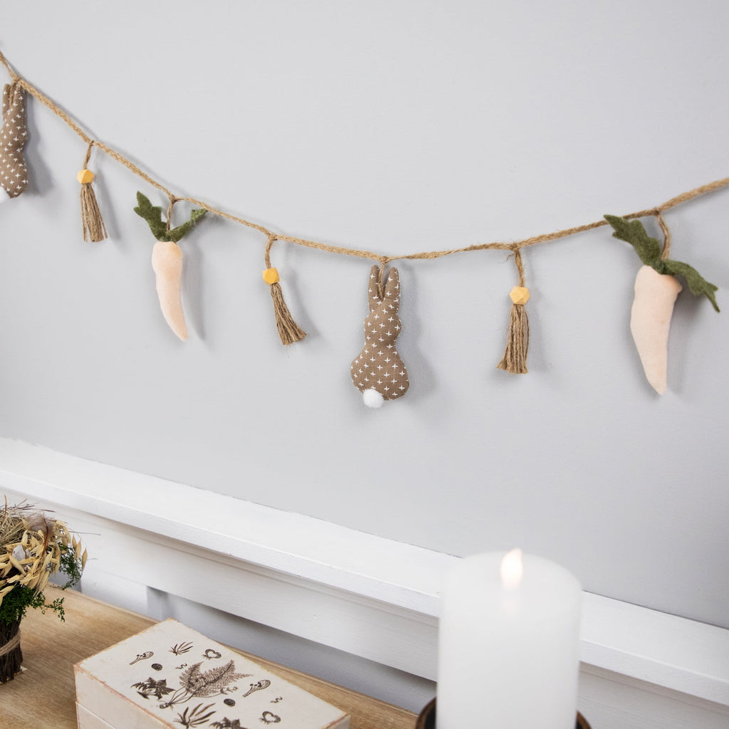 Northlight Carrots and Bunnies Plush Easter Garland - 4'