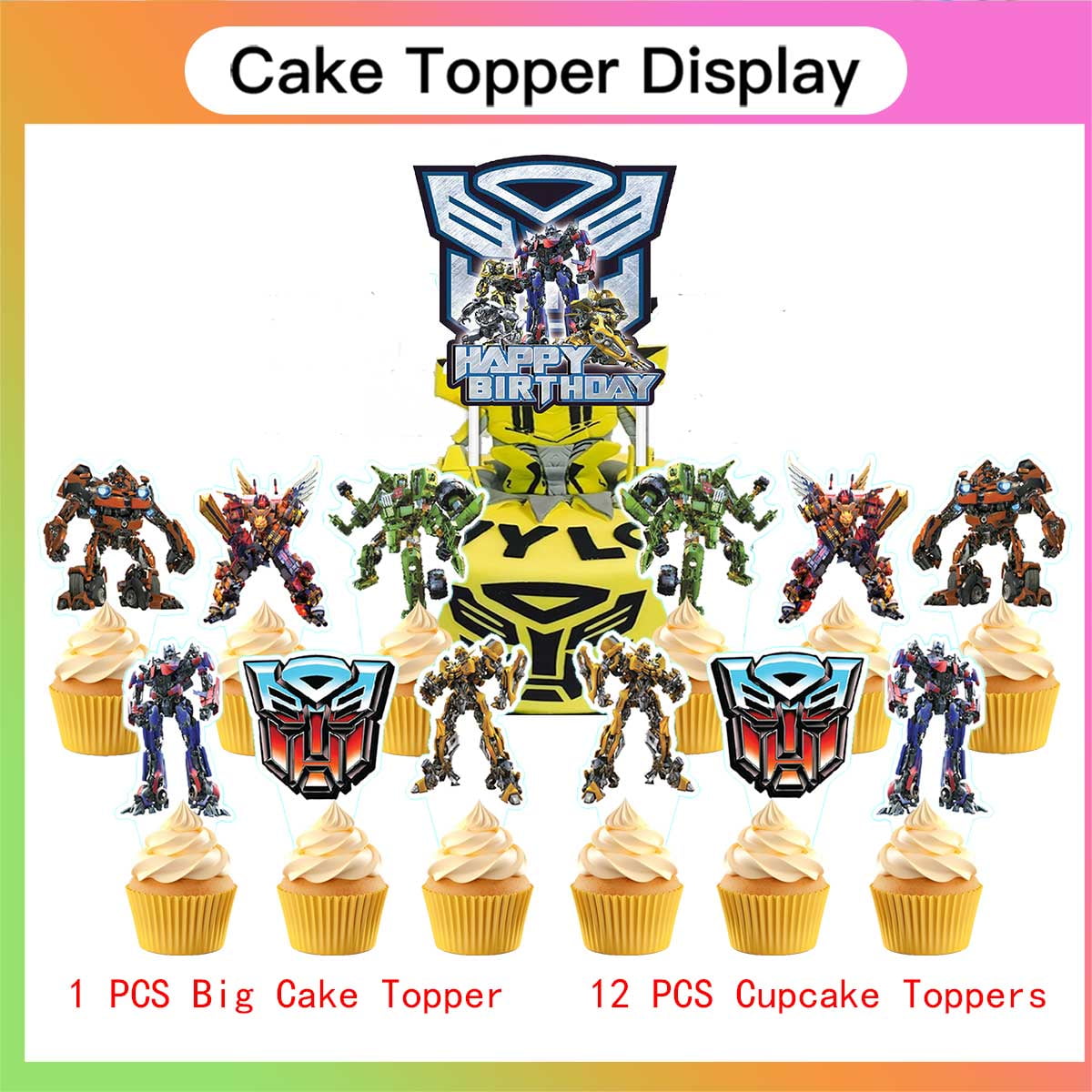 Transformer Birthday Party Supplies Balloons Plates Decoration Cake Topper Decor Tableware Banner Backdrop