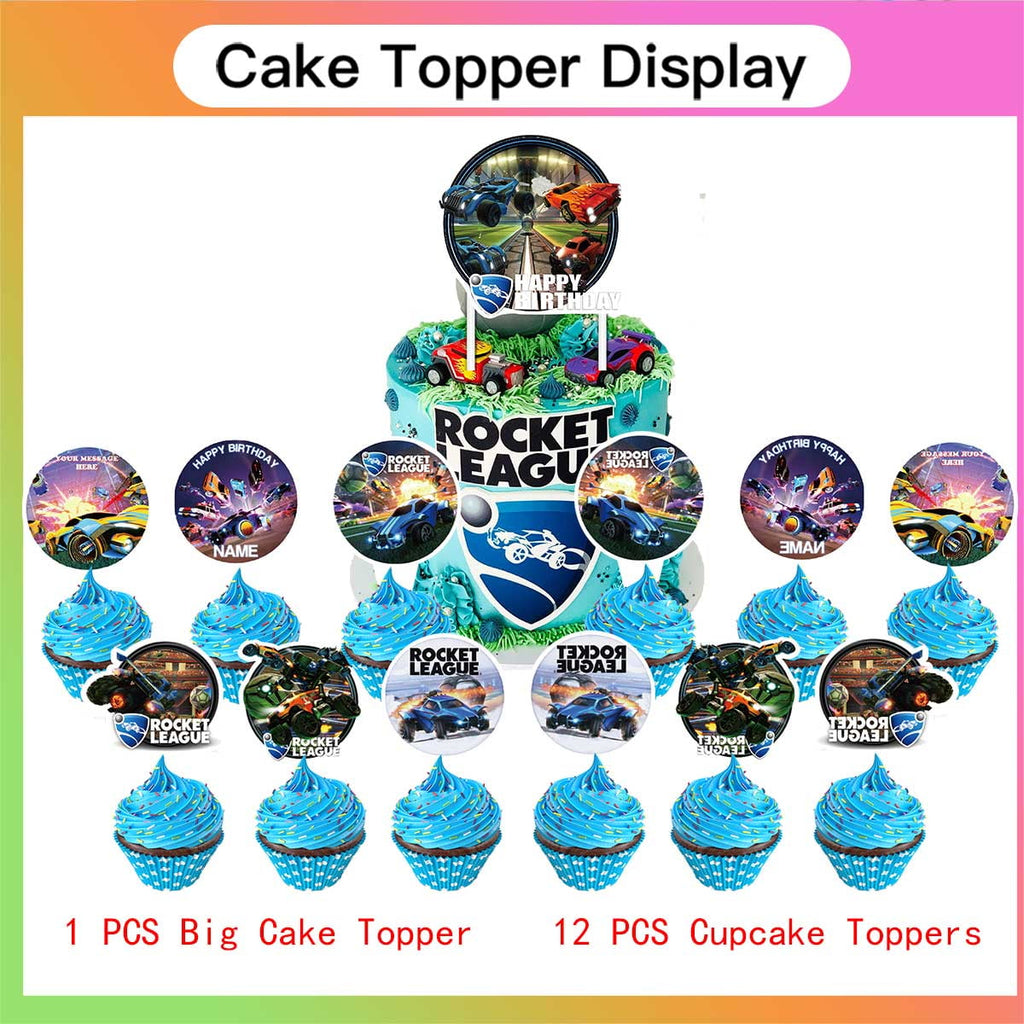 Rocket League Party Supplies Birthday Balloons Plates Decoration Cake Topper Decor Tableware Banner Backdrop