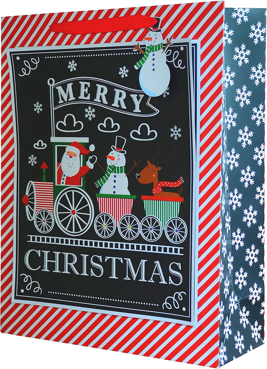 Christmas Gift Bags with Holiday Prints - Large Scale Holiday Design Packages - Easy Gift Storing & Wrapping for Christmas - Pack of 27