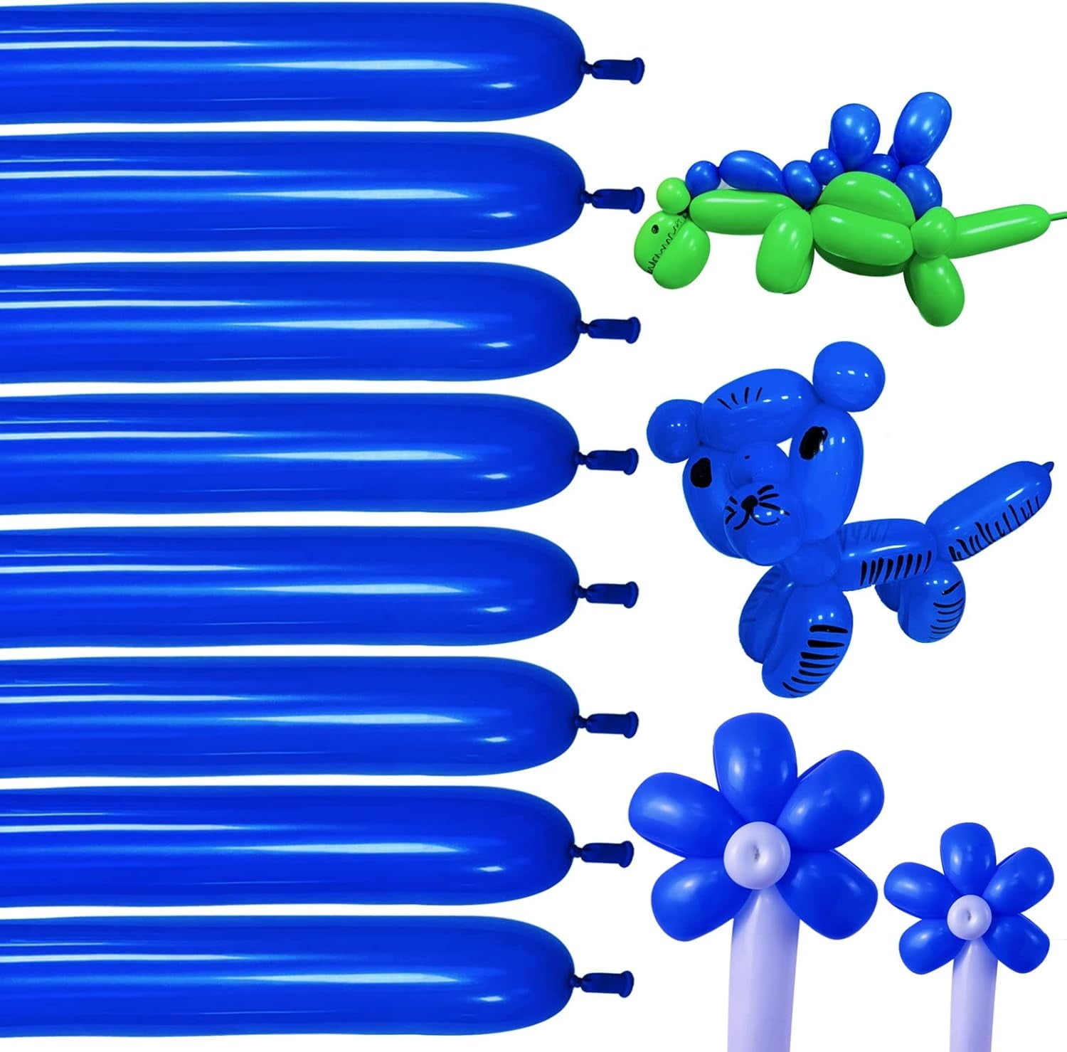 100 clear 260 balloons, clear long and thin balloons, animal balloons, high-quality balloons for beginners to make children's carnival party decorations