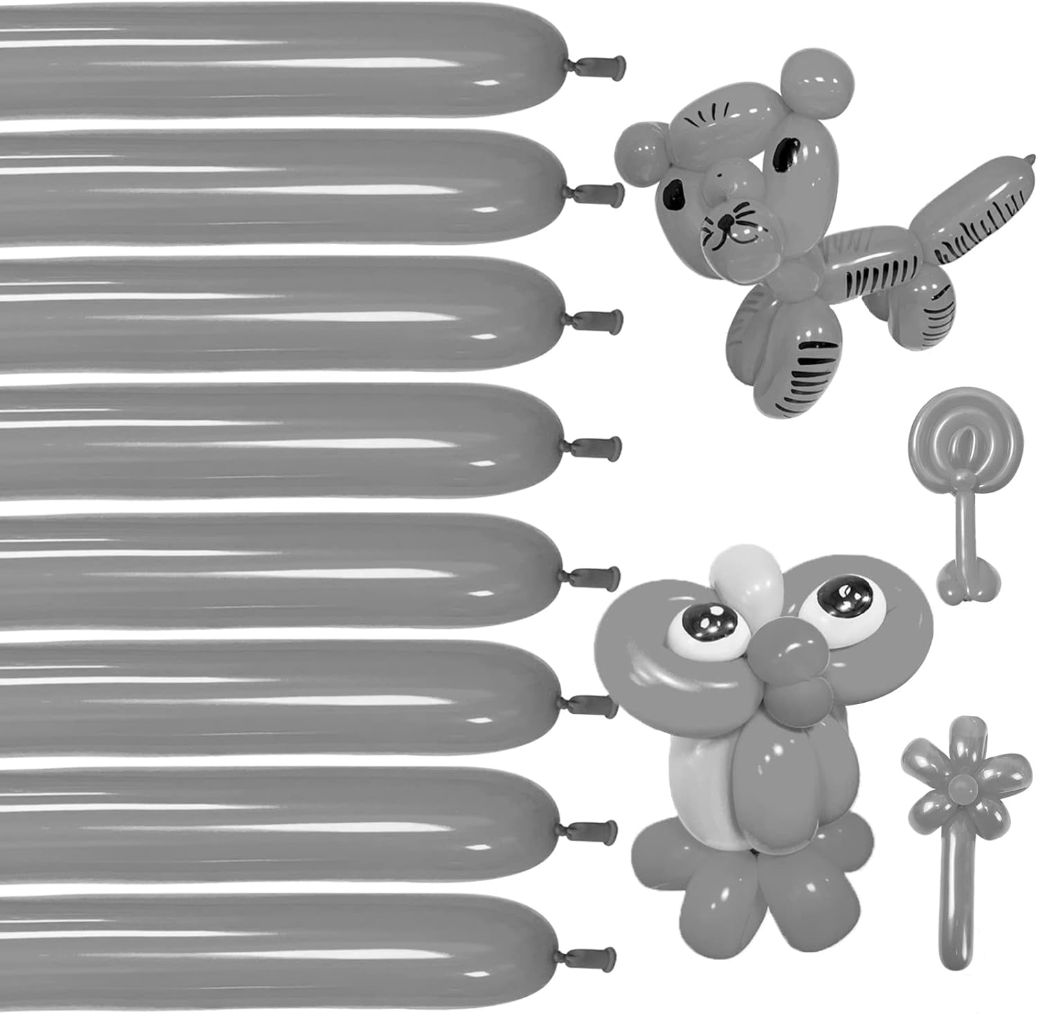 100 clear 260 balloons, clear long and thin balloons, animal balloons, high-quality balloons for beginners to make children's carnival party decorations