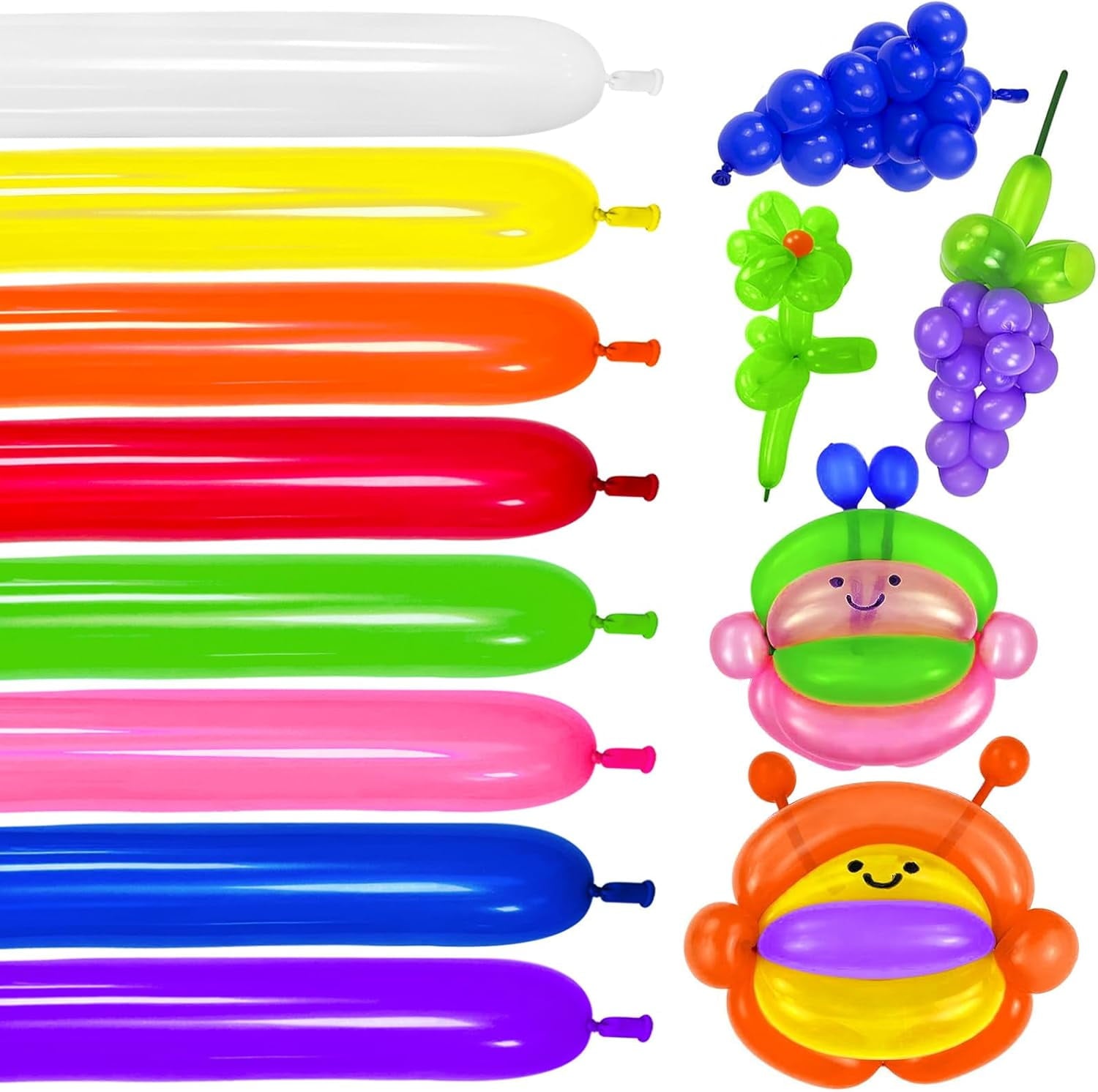 100 clear 260 balloons, clear long and thin balloons, animal balloons, high-quality balloons for beginners to make children's carnival party decorations