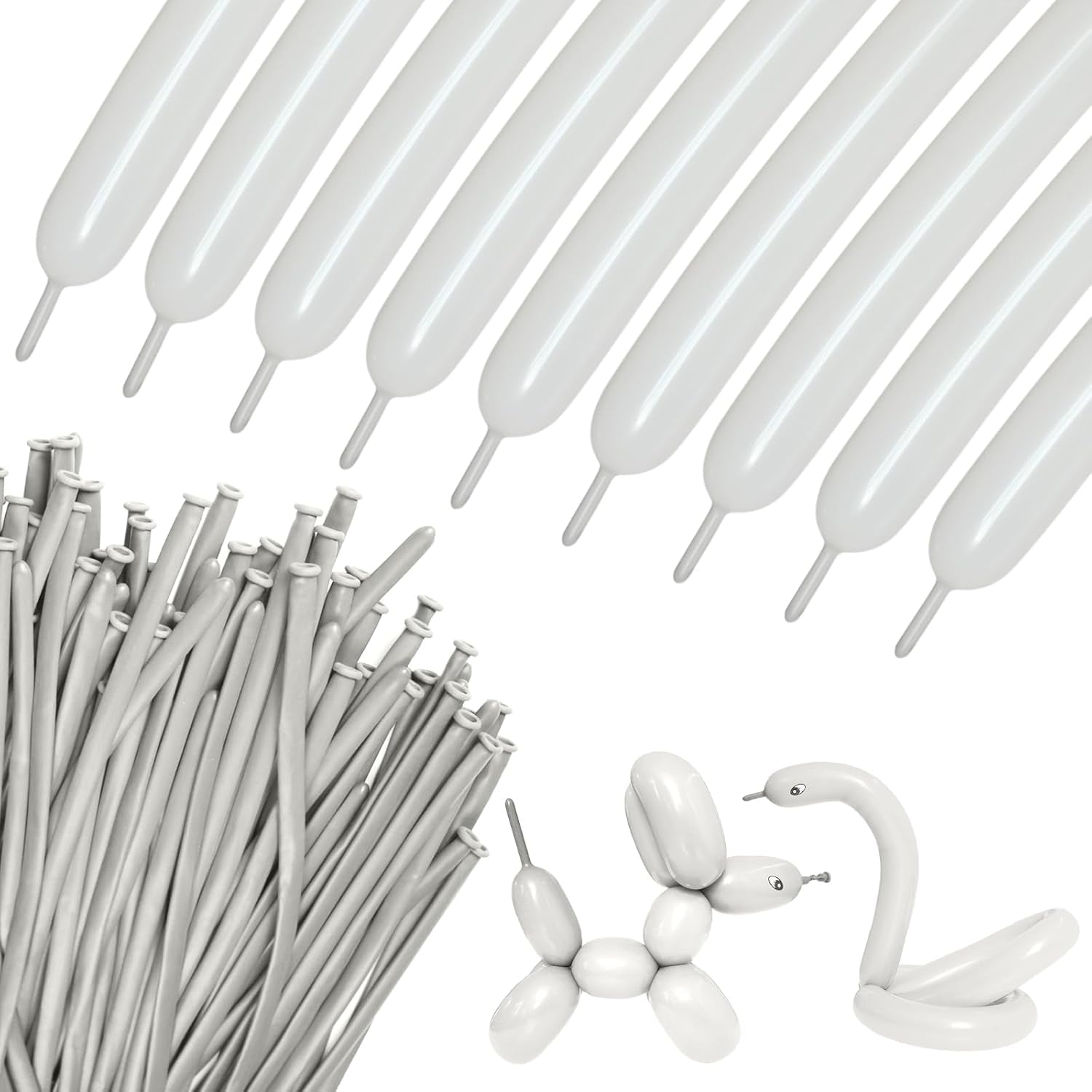 100 clear 260 balloons, clear long and thin balloons, animal balloons, high-quality balloons for beginners to make children's carnival party decorations