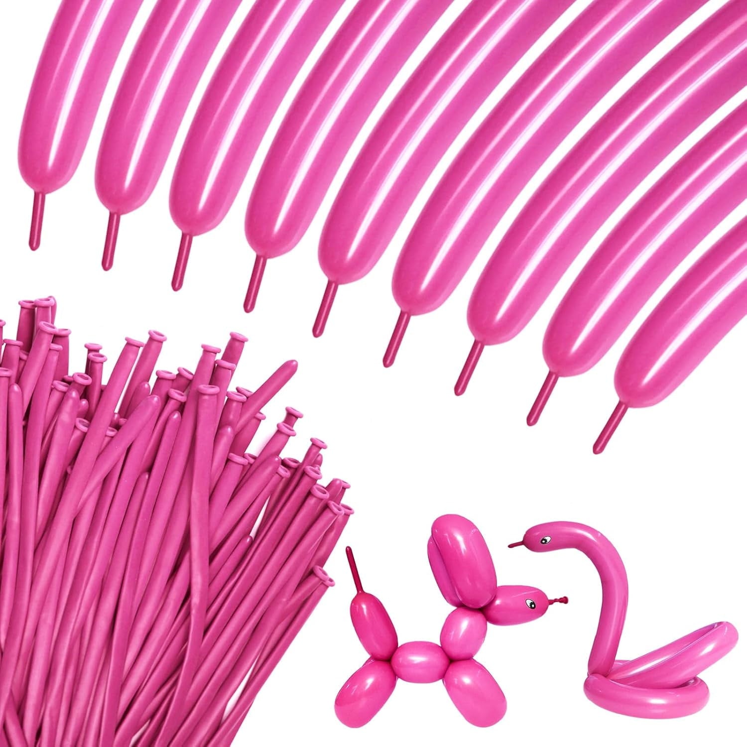 100 clear 260 balloons, clear long and thin balloons, animal balloons, high-quality balloons for beginners to make children's carnival party decorations