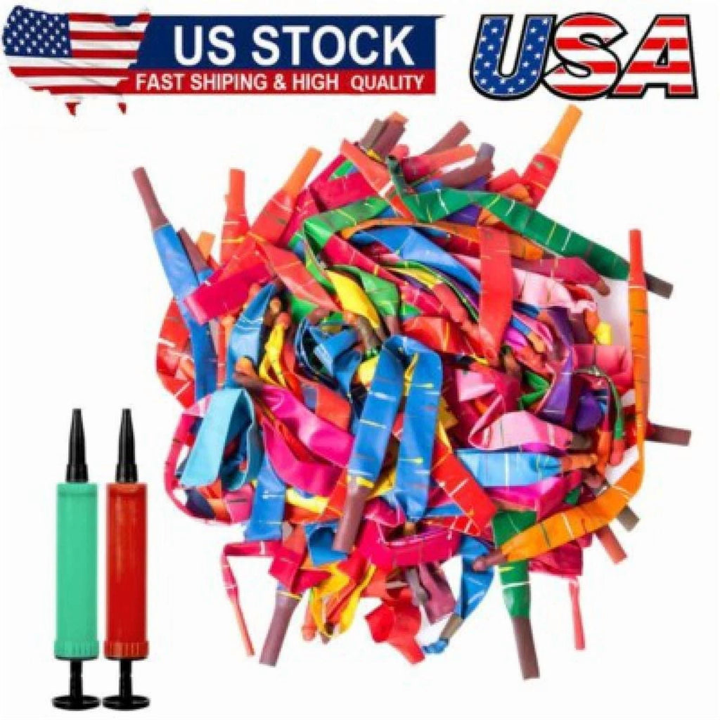 100X Rocket Balloons With Two Air Pump Colorful Giant Rocket Balloons For Party