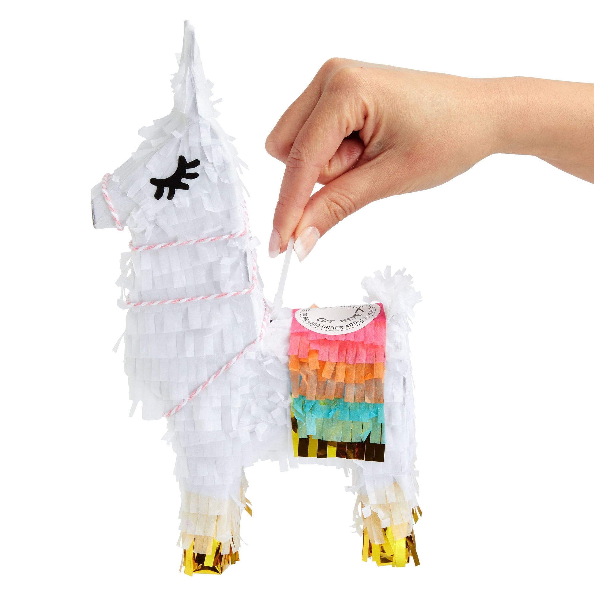 Juvale 3 Pack Mini Llama Pinata - 4.9 x 2.1 x 10.2 in. Multicolor Corrugated Paper & Gold Tissue Accents - Llama Table Decor & Party Supplies - Easy to Fill With Candy & Confetti - Ages 3-14