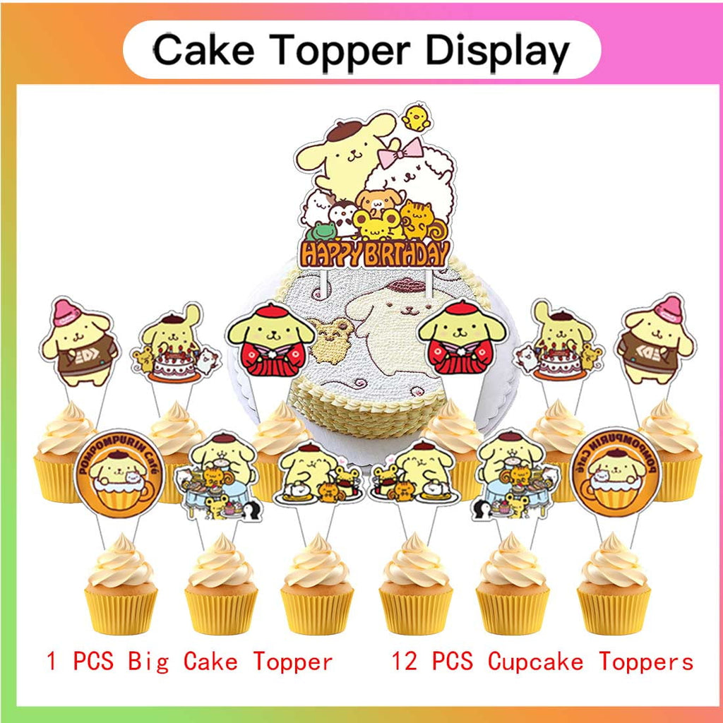 Pompompurin Party Supplies Decor Tableware Backdrop Banner Cake Topper Balloons Birthday Decorations