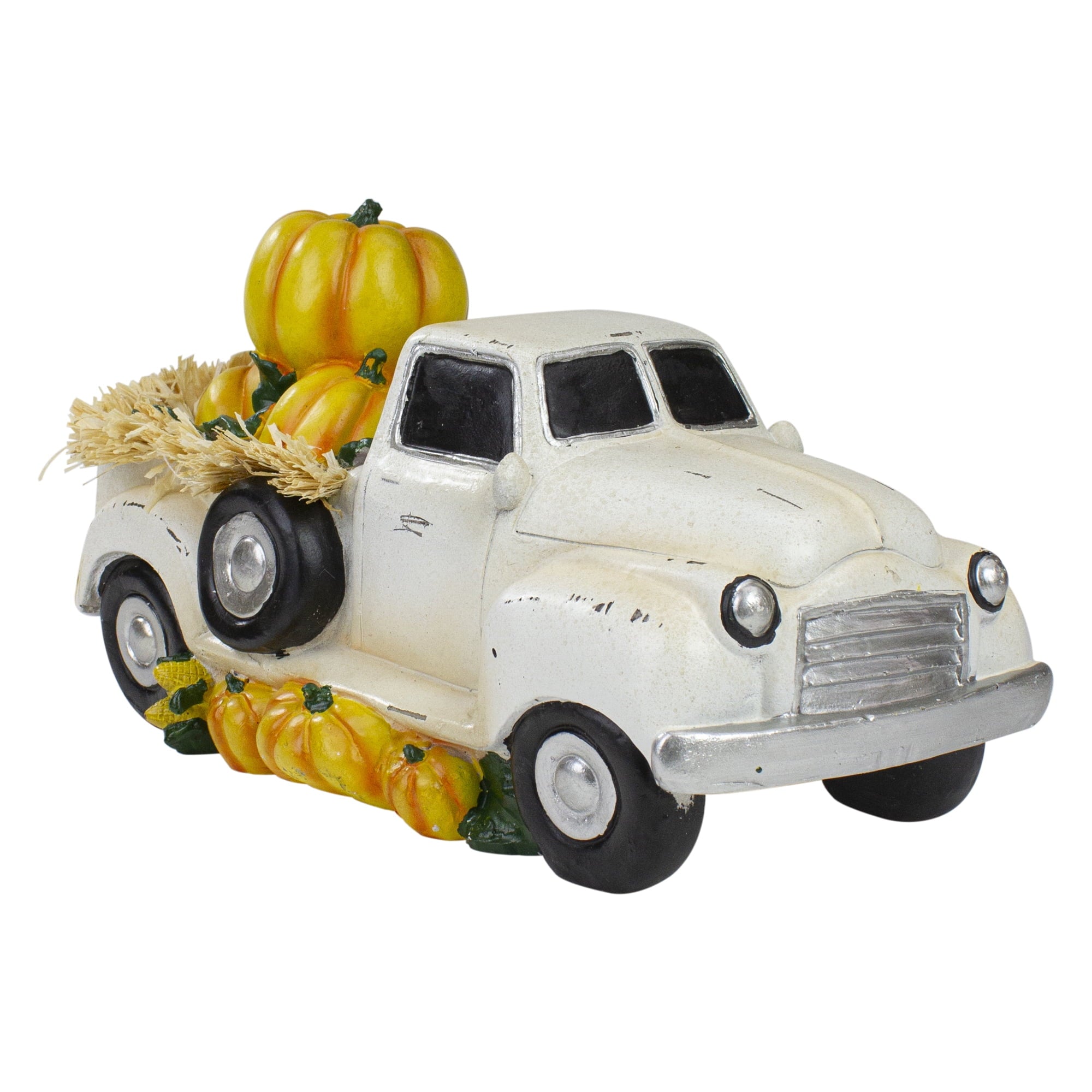 Northlight Truck Full of Pumpkins and Hay Thanksgiving Decoration - 11.25"