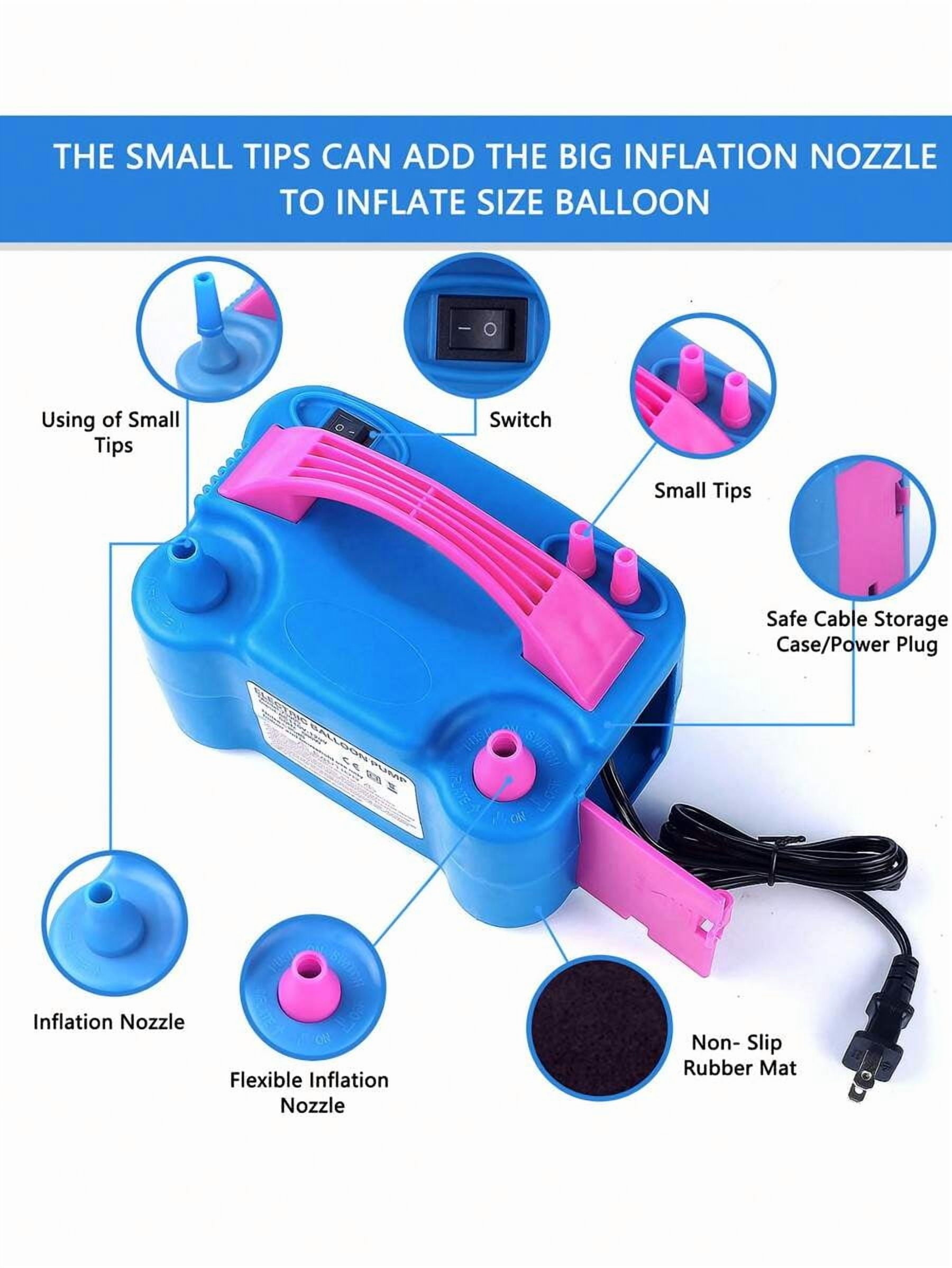 1pc Portable Electric Balloon Pump With Dual Nozzles, Electric Balloon Inflator, Air Blower, Ideal For Party Decorations, Gatherings And Time-Saving