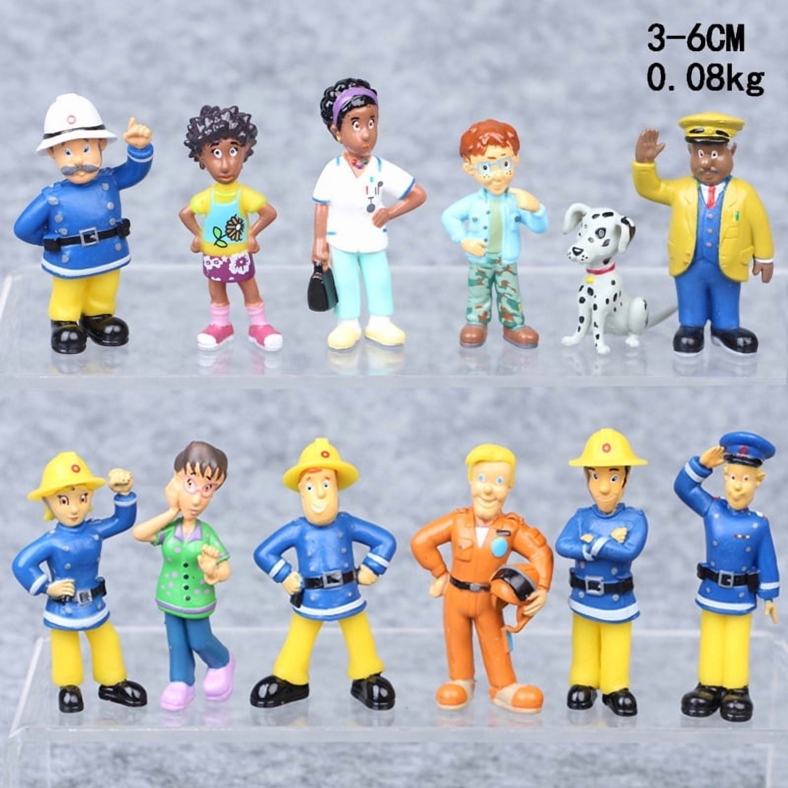 12 Pcs Cartoon Character ,Red House and Dog Set 2 Inch Mini Action Figures Set Cake Topper Table Decoration Cute Gift for Kids and FansG15
