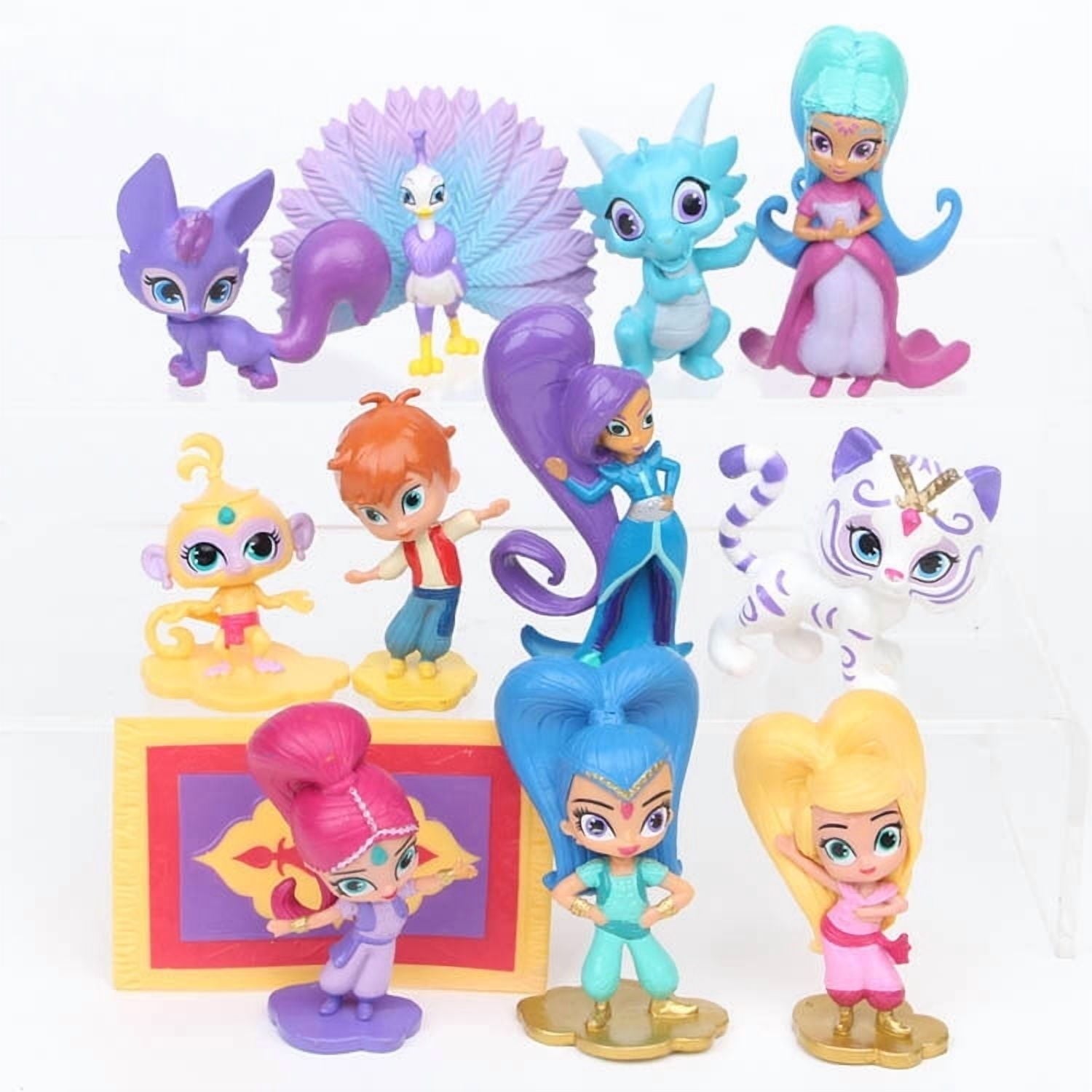 12 Pcs Cartoon Character ,Red House and Dog Set 2 Inch Mini Action Figures Set Cake Topper Table Decoration Cute Gift for Kids and FansG15