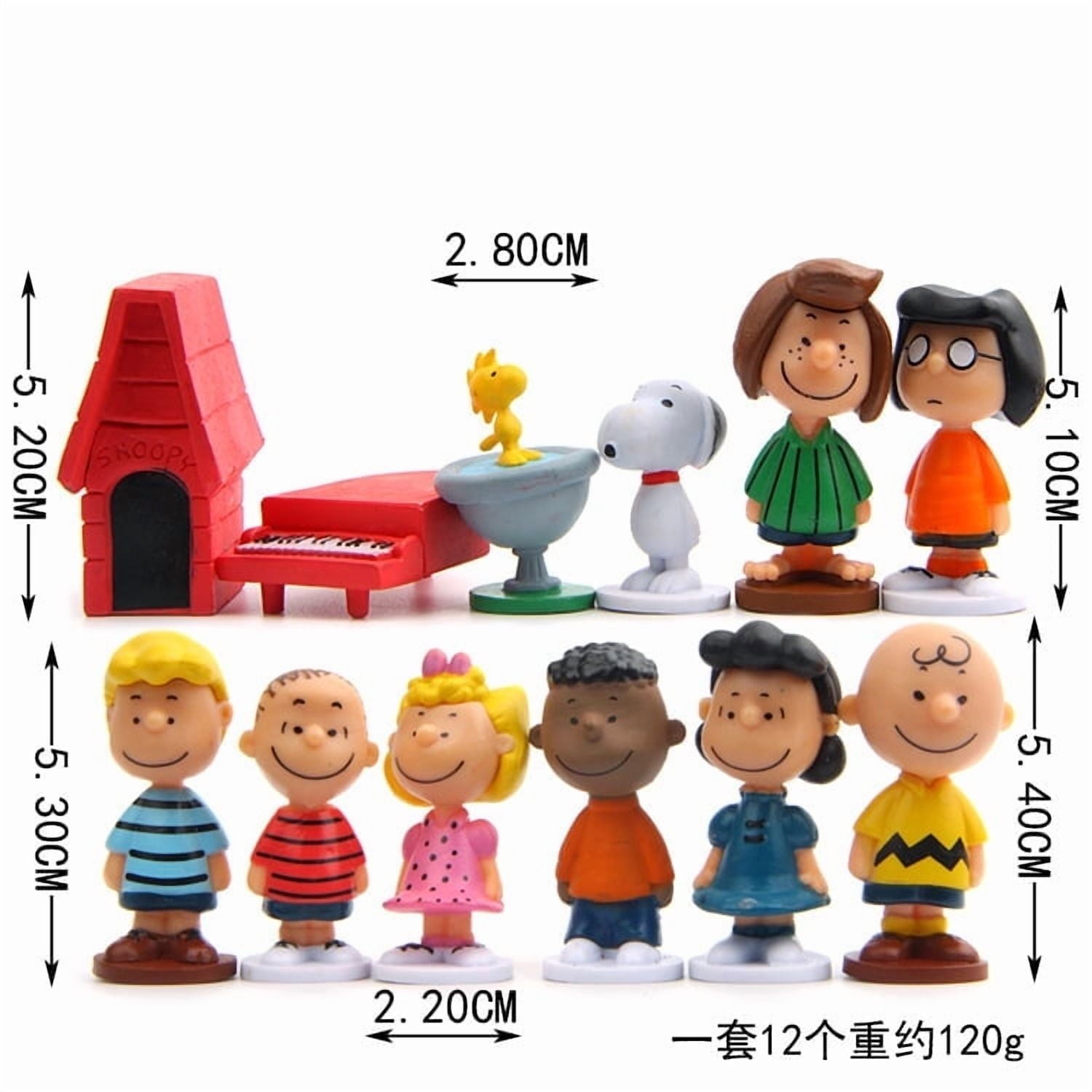 12 Pcs Cartoon Character ,Red House and Dog Set 2 Inch Mini Action Figures Set Cake Topper Table Decoration Cute Gift for Kids and FansG15