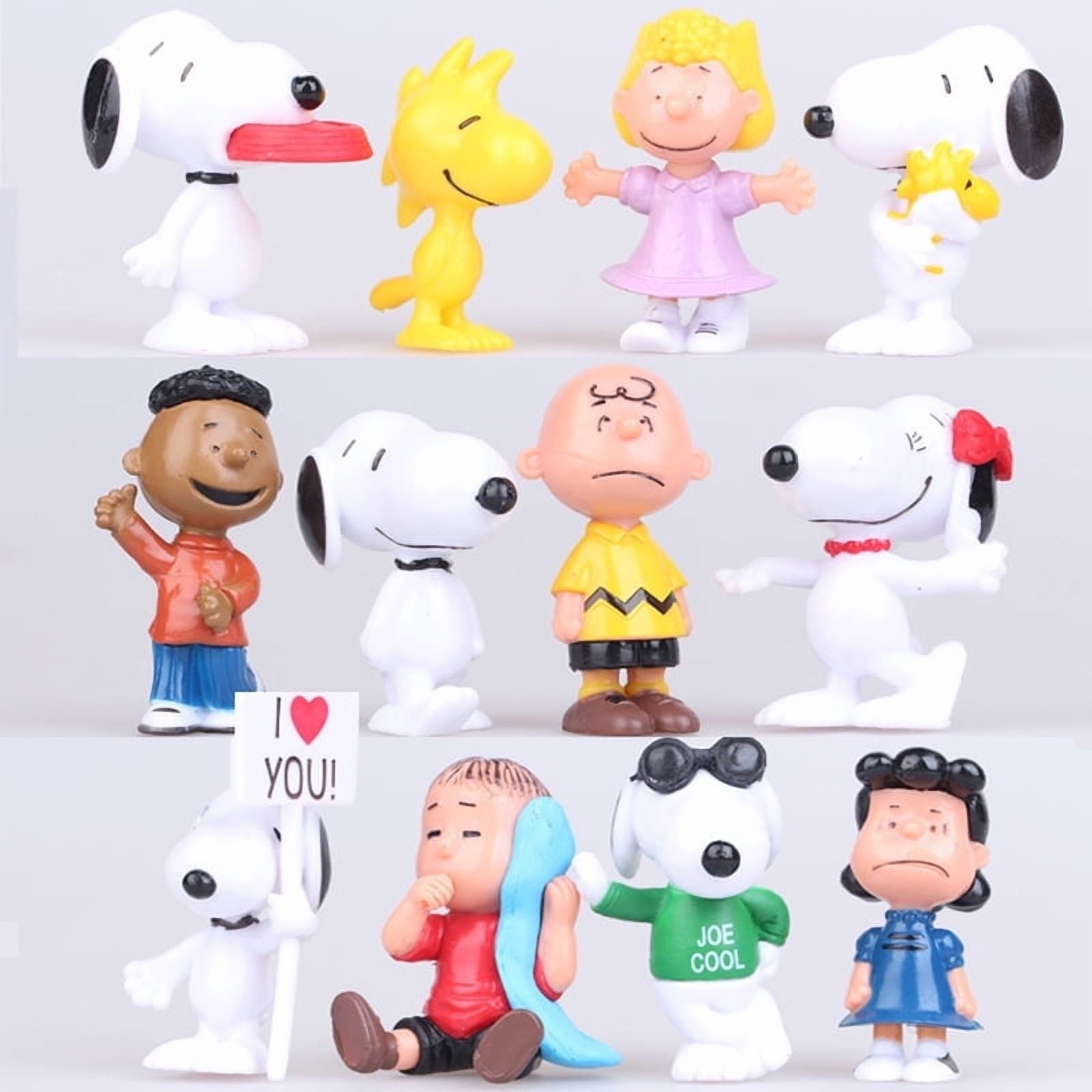 12 Pcs Cartoon Character ,Red House and Dog Set 2 Inch Mini Action Figures Set Cake Topper Table Decoration Cute Gift for Kids and FansG15