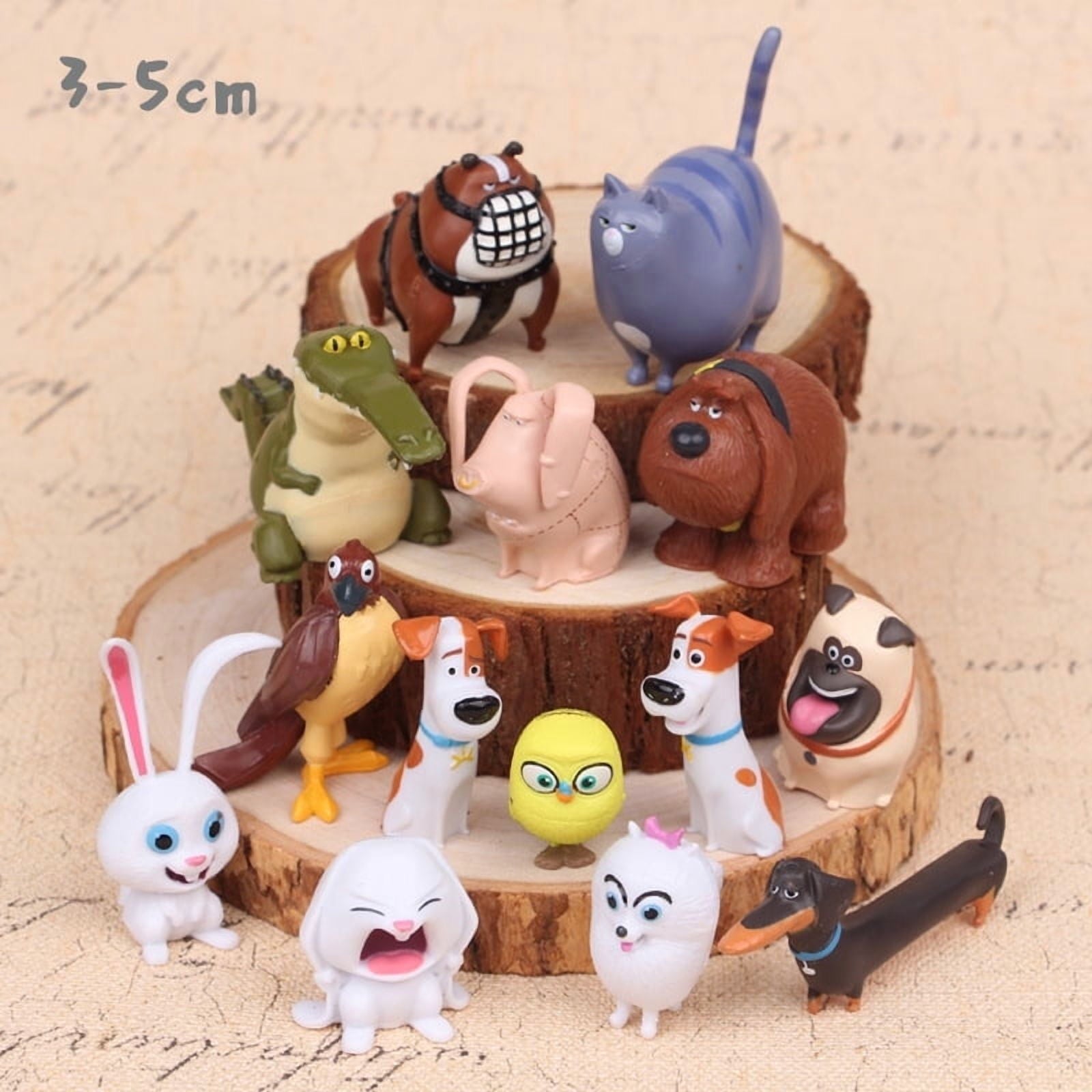 12 Pcs Cartoon Character ,Red House and Dog Set 2 Inch Mini Action Figures Set Cake Topper Table Decoration Cute Gift for Kids and FansG15