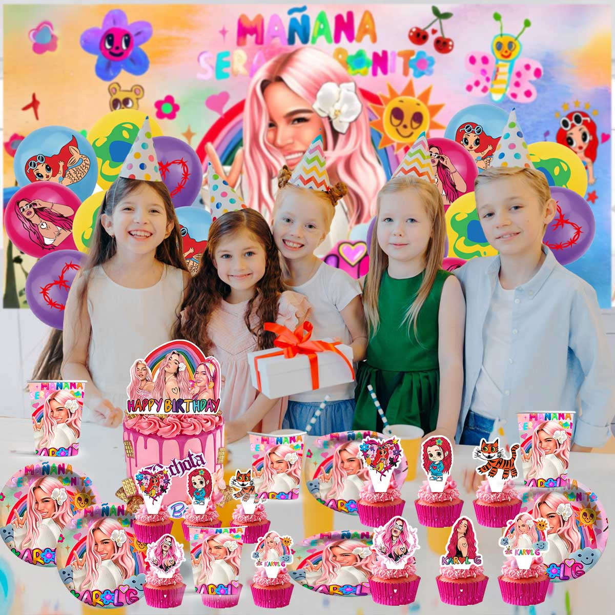 Manana Sera Bonito KAROL G Birthday Party Supplies Balloons Plates Decoration Cake Topper Decor Tableware Banner Backdrop