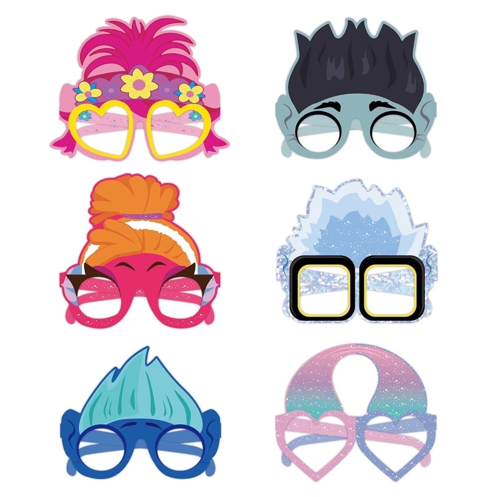 12PCS Anime Themed Party Glasses Supplies Decoration, Fun Kids Party Favors，Dress Up Masks Photo Booth Prop，Cartoon Character Cosplay Decor
