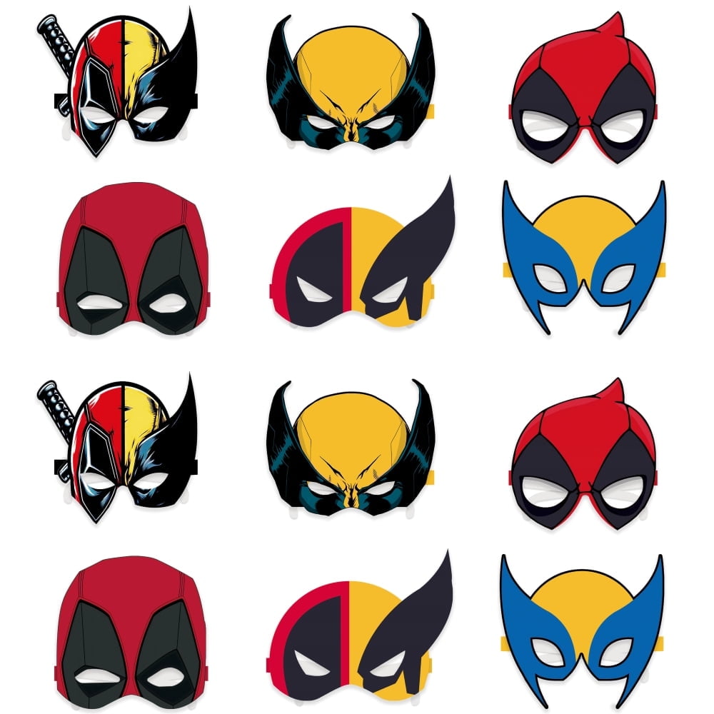 12Pcs Deadpool Wolverine Themed Paper Glasses, Party Supplies Photo Booth Prop Cartoon Character Cosplay Birthday Gift.