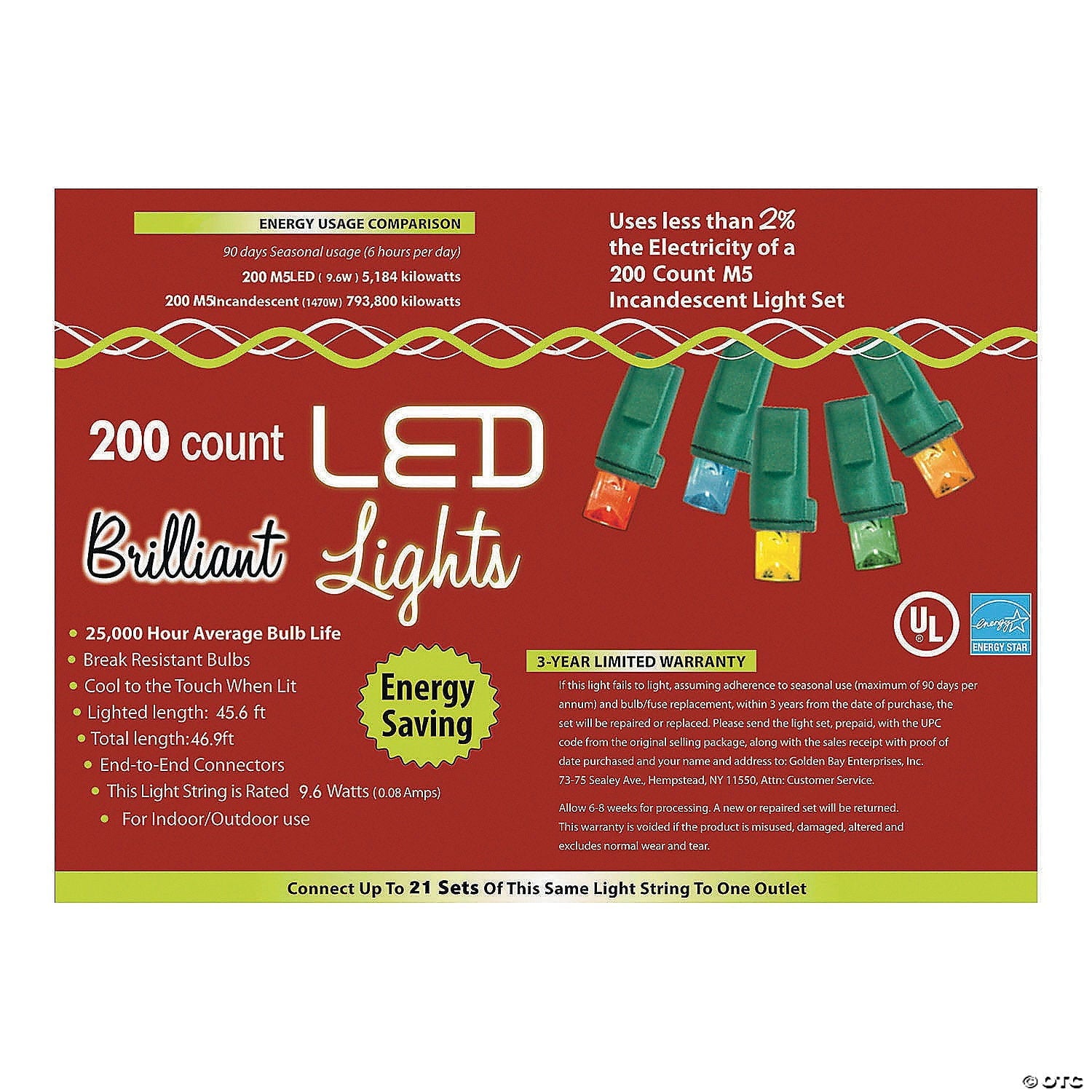 Morris Costumes MA953 Holiday Lights 200l M5 Mu