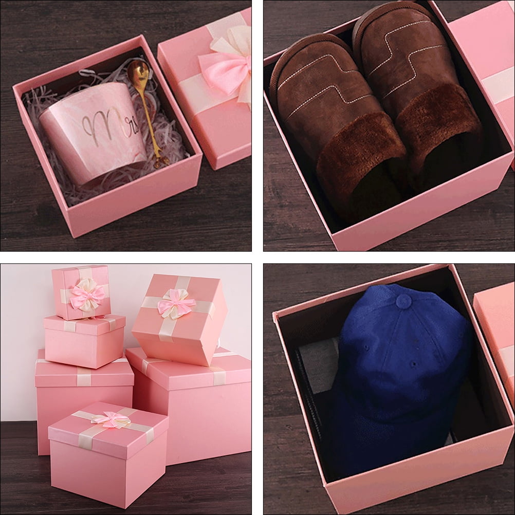 Set of 2 Jewelry Birthday Gift Box Creative Gift Box Miss Bride 24X24X18cm Pink