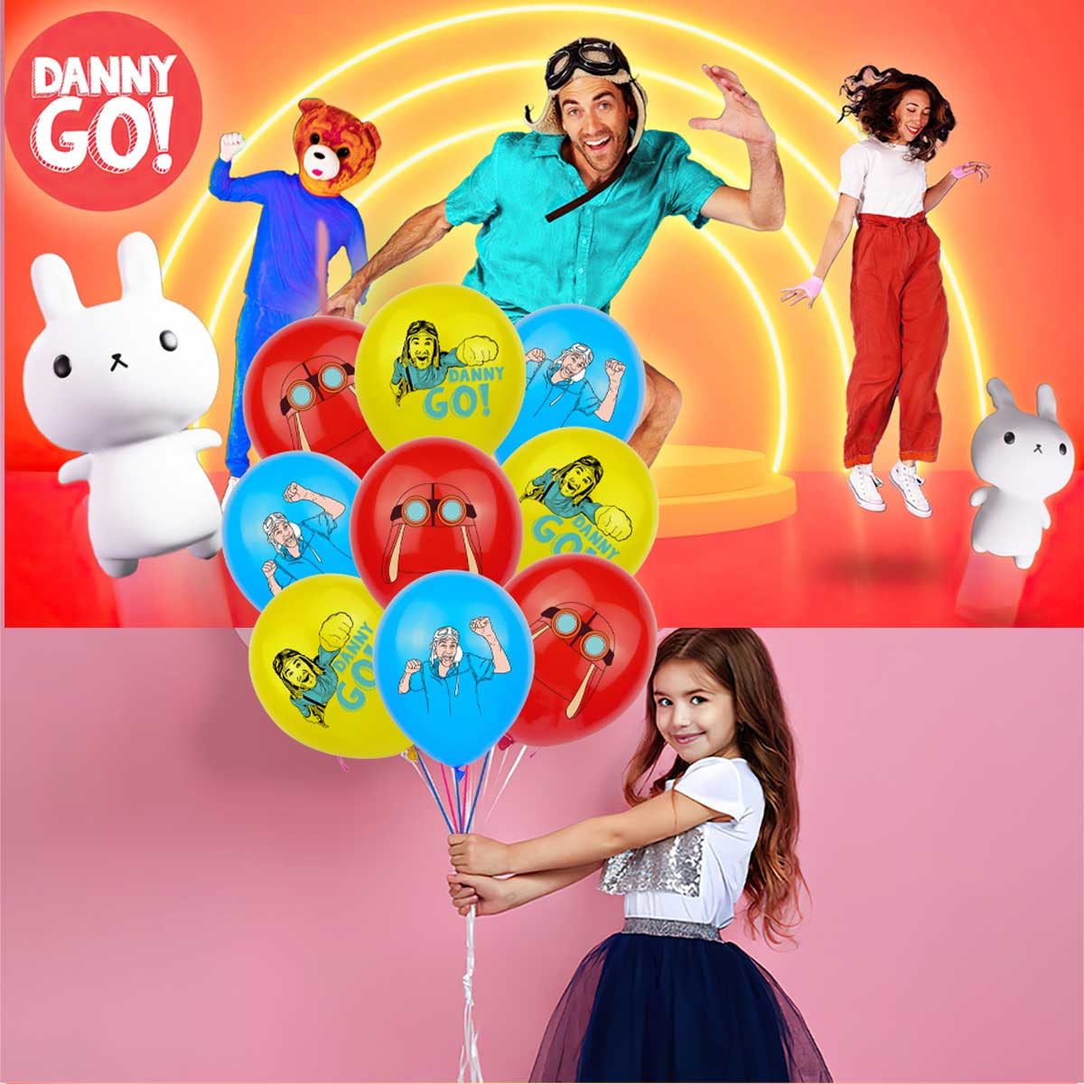 Danny go Birthday Party Supplies Balloons Paper Plates Decoration Cake Topper Decor Tableware Banner Backdrop