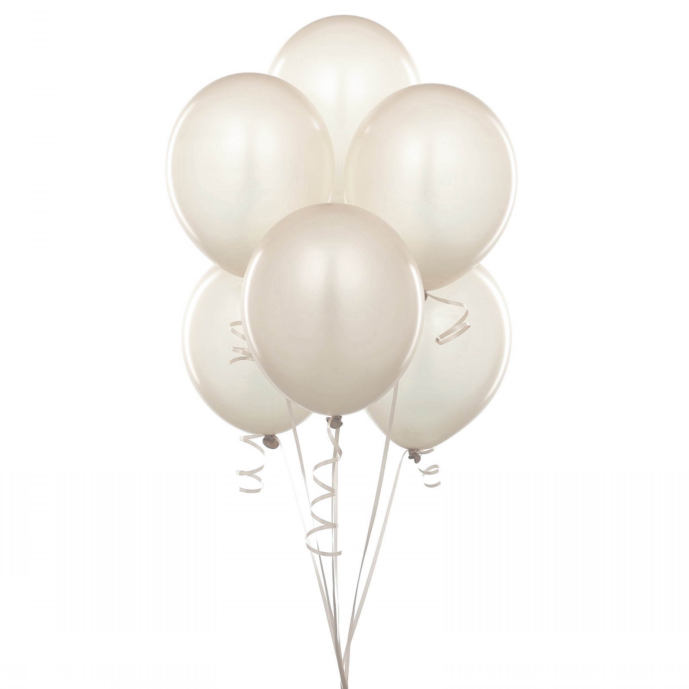 144 Latex Balloons 12" with Clips and Curling Ribbon - Ivory