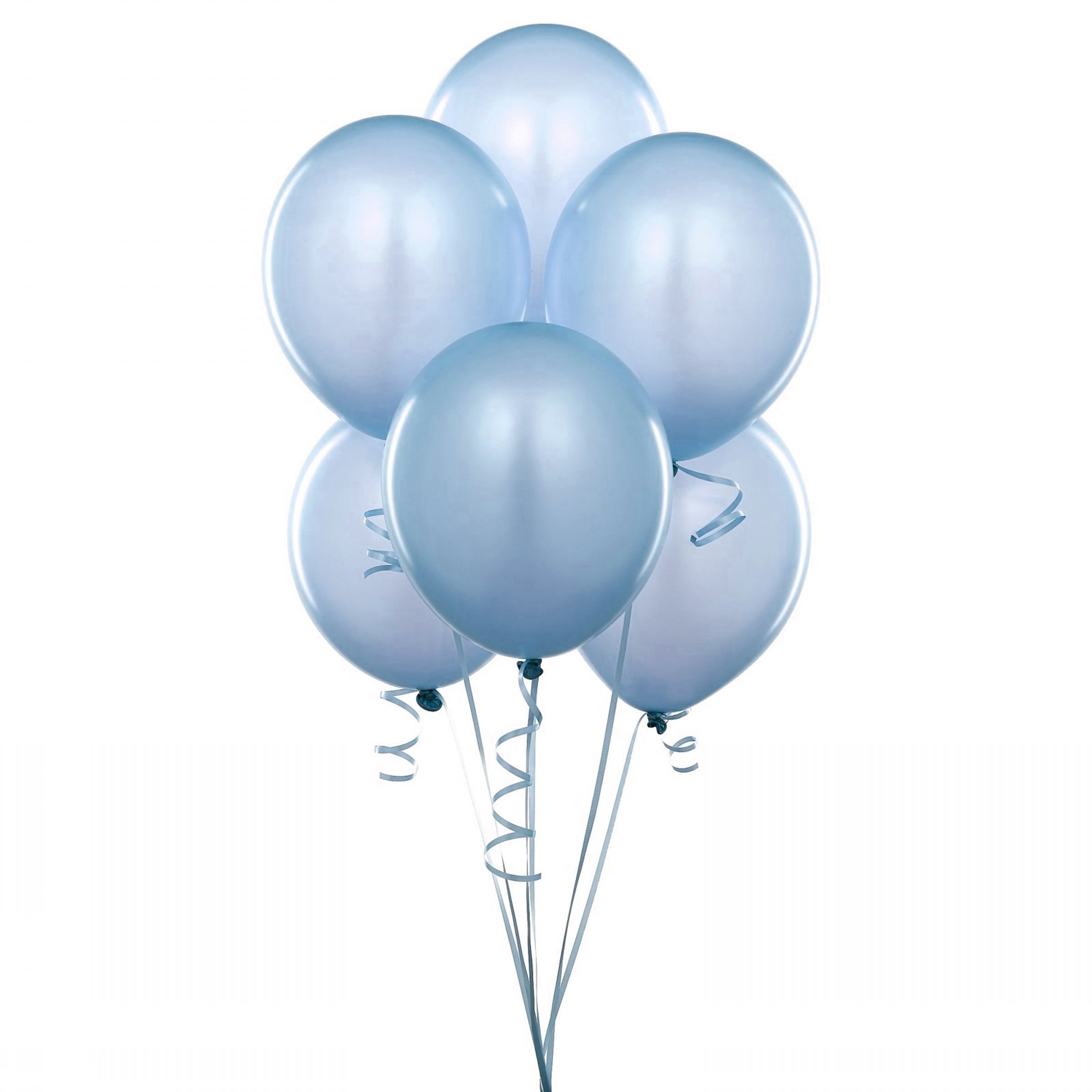 144 Latex Balloons 12" with Clips and Curling Ribbon - Light Blue
