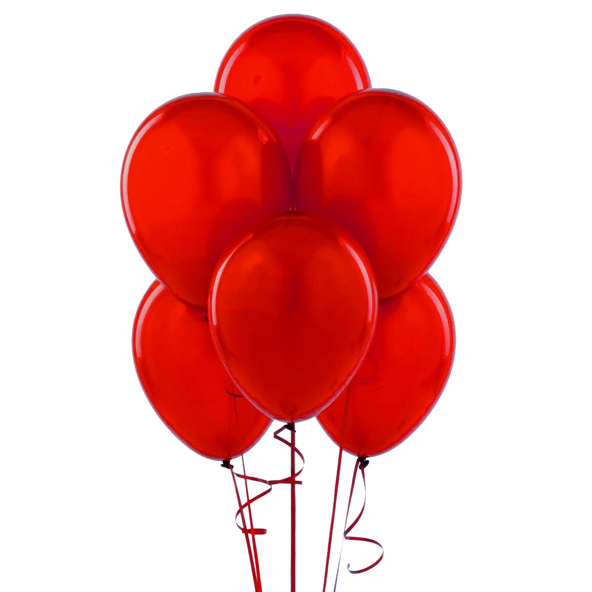 144 Latex Balloons 12" with Clips and Curling Ribbon - Red