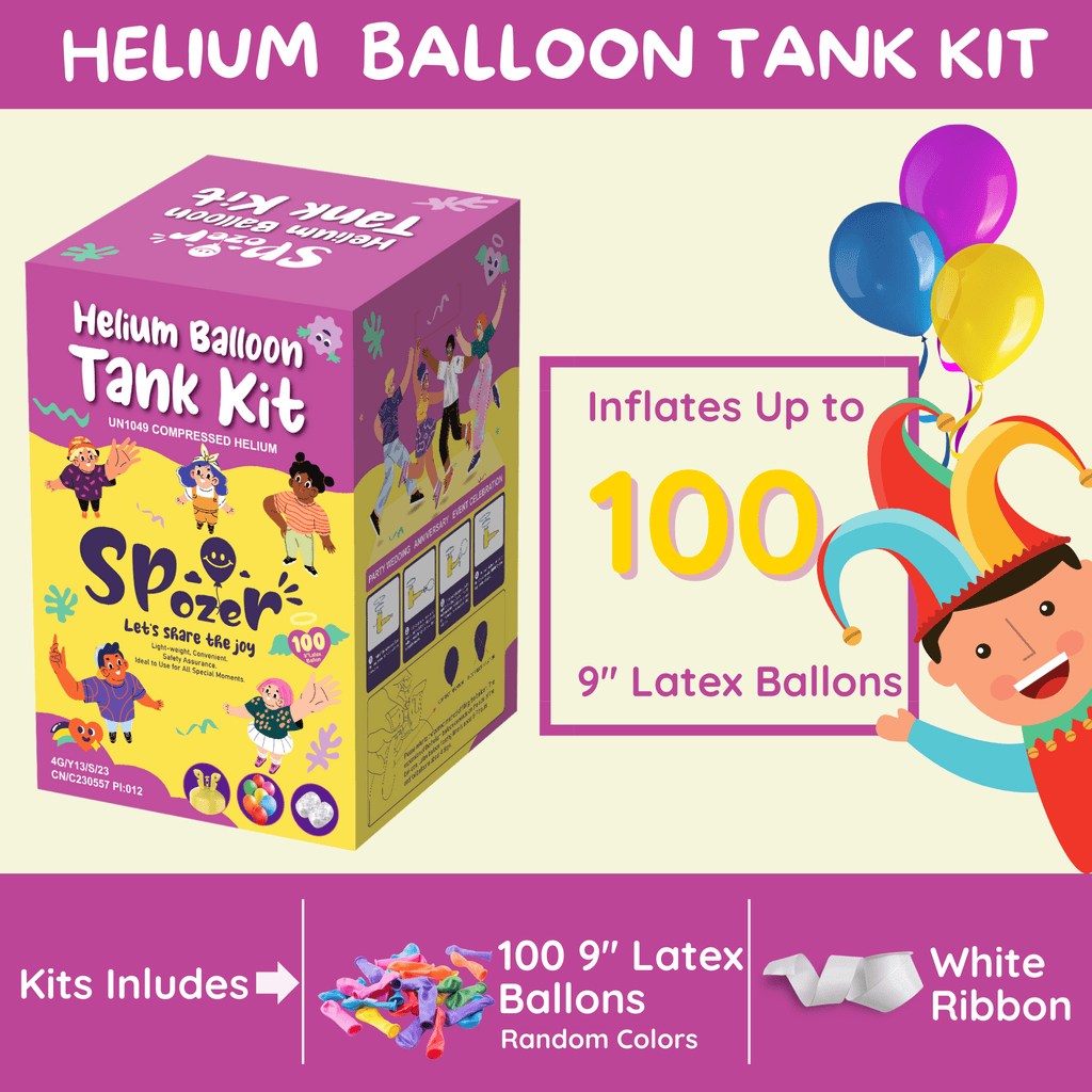 Spozer 22L Helium Tank  up to 100 Latex Balloons at Home Helium  Kit Blend for Birthdays Anniversaries Parties