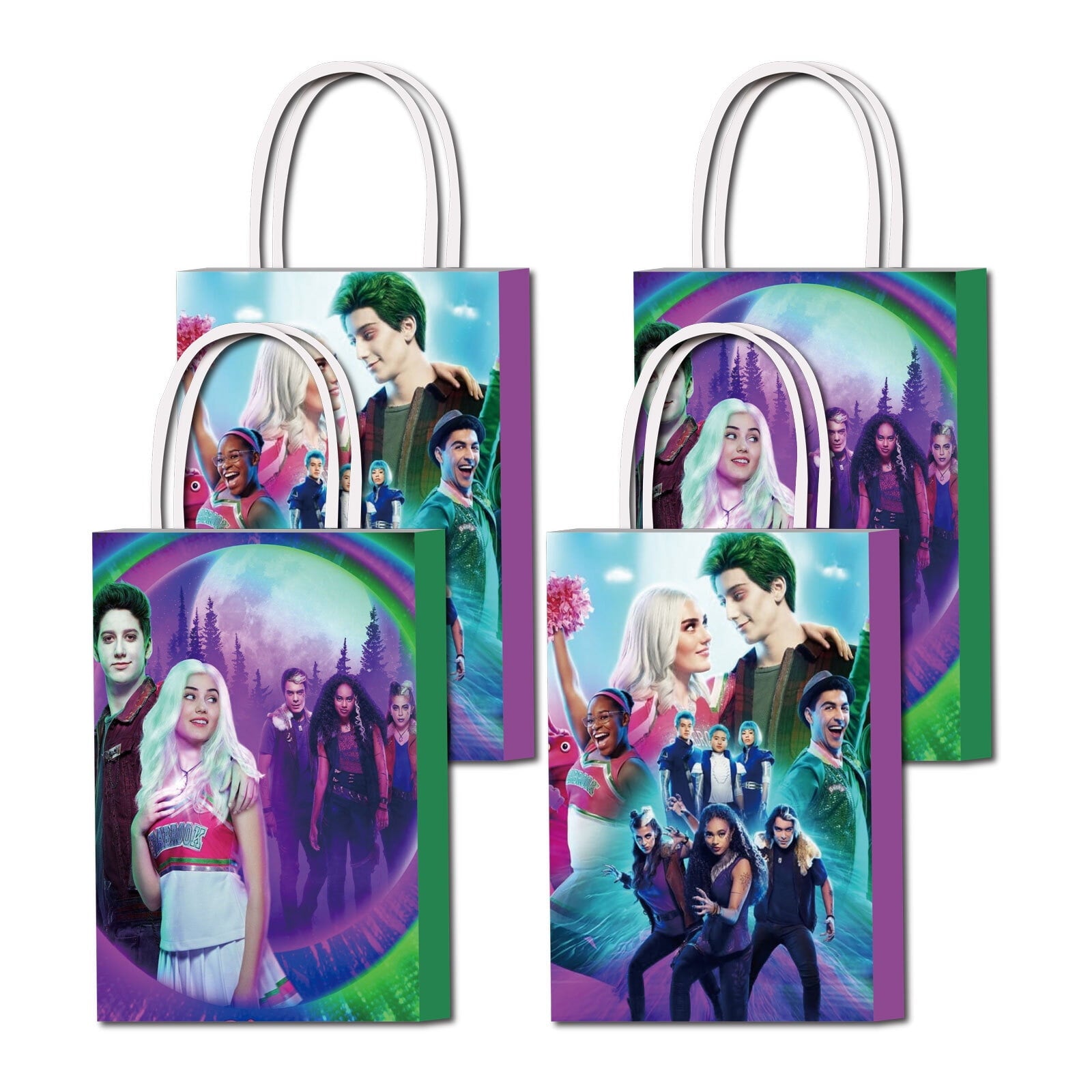 16 Pcs For Zombies-Themed Party Favor Bags – Candy Gift Bags with Handles for Birthday Decorations and Celebrations