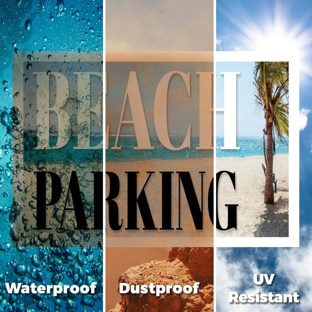 Beach Parking Yard Sign 12 Inch x 16 Inch Single Sided Weatherproof Heavy-Duty Plastic with Stake | Coastal Signage, Clear Directions, Durable for Outdoor Use | Made in USA