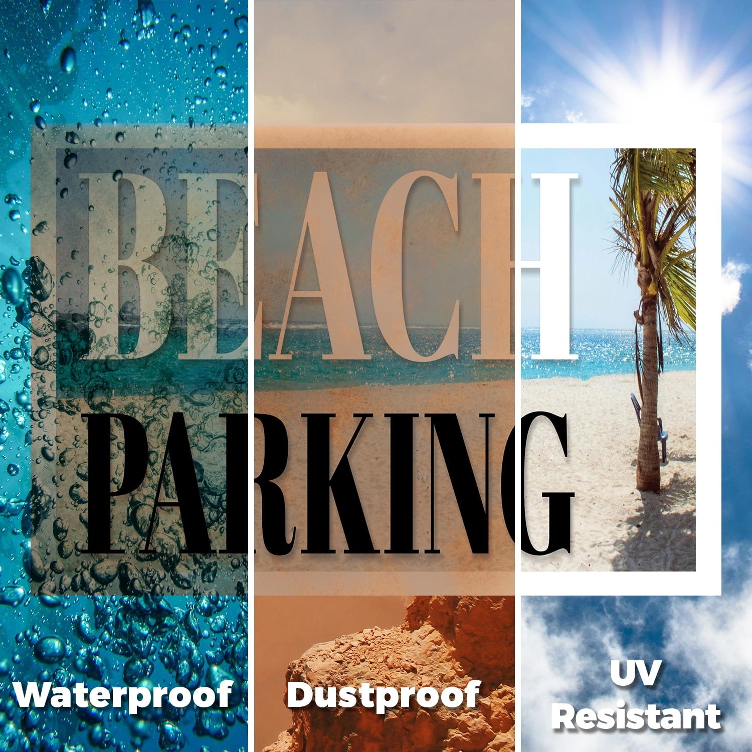 Beach Parking Yard Sign 12 Inch x 16 Inch Single Sided Weatherproof Heavy-Duty Plastic with Stake | Coastal Signage, Clear Directions, Durable for Outdoor Use | Made in USA