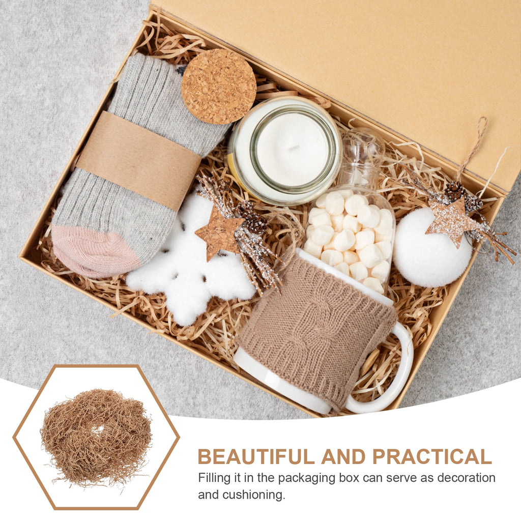 Worgeous  Gift Box Filling Paper Canister Lid Jar Clamp Basket Baskets Khaki