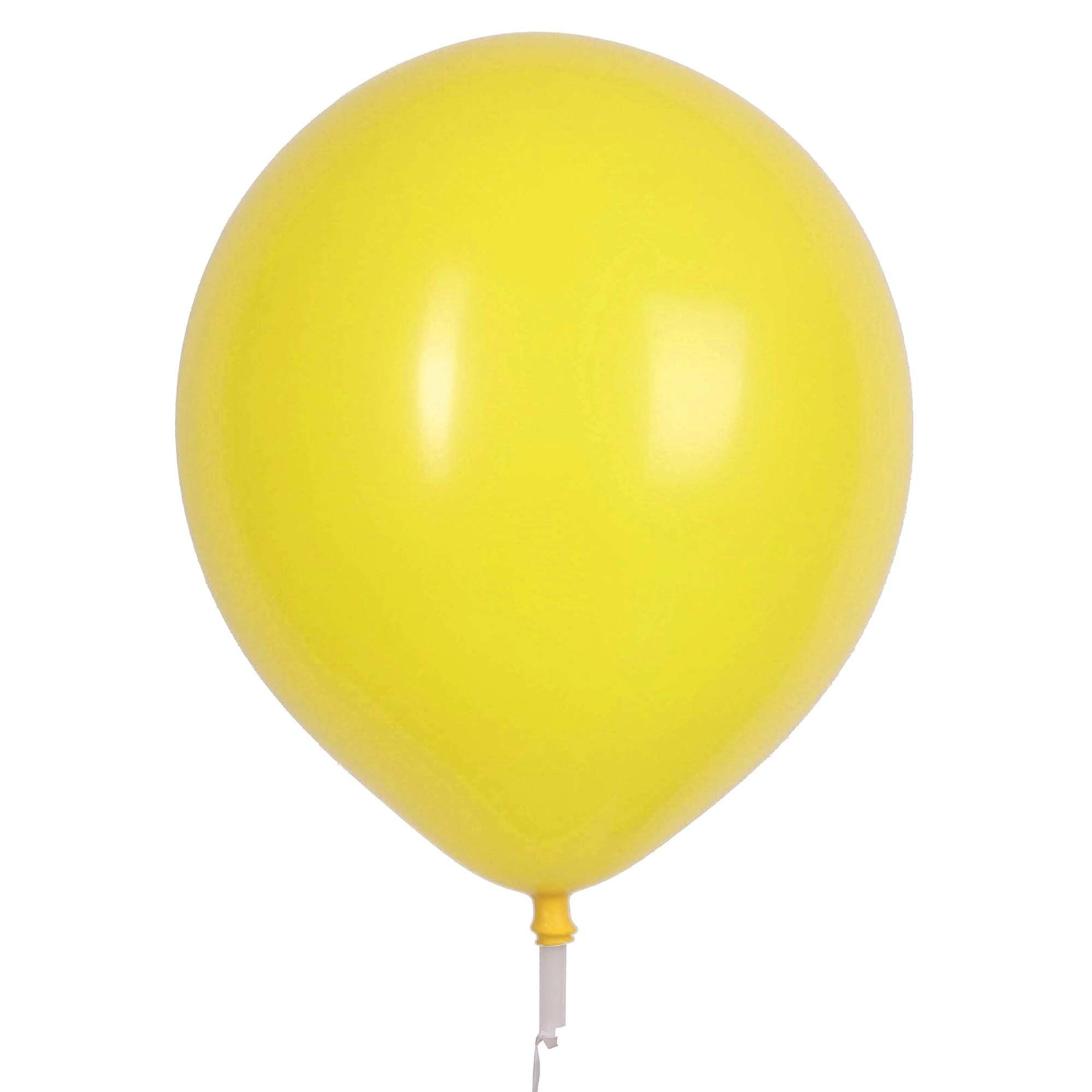 17" Valve and Ribbon Standard Yellow Balloons (50ct)
