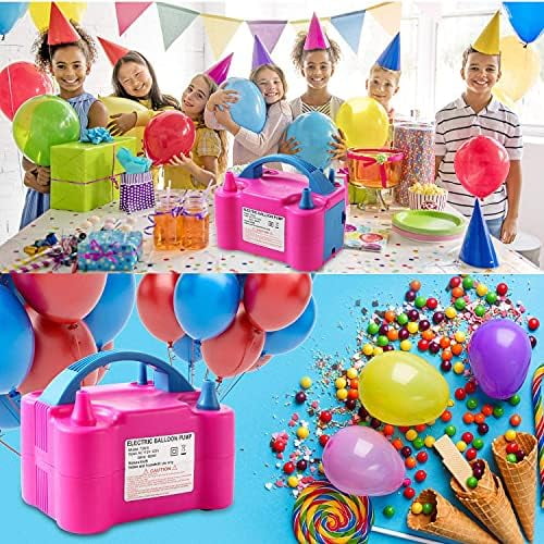 Electric Balloon Pump,110V 600W Portable Dual Nozzle Quick-Fill Balloon Inflator/Blower for Party Decoration