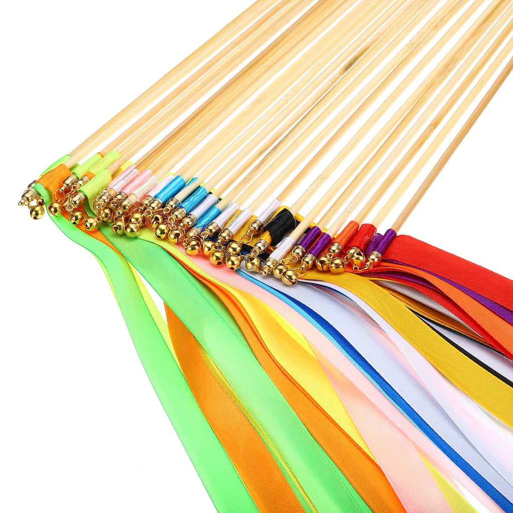 100Pcs Wedding Party Ribbon Streamers Sticks for Wedding Party Celebration, Multicolored