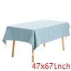 Unique Bargains Rectangle Tablecloth with Fringe for Indoor Outdoor Light Blue 47"x67"