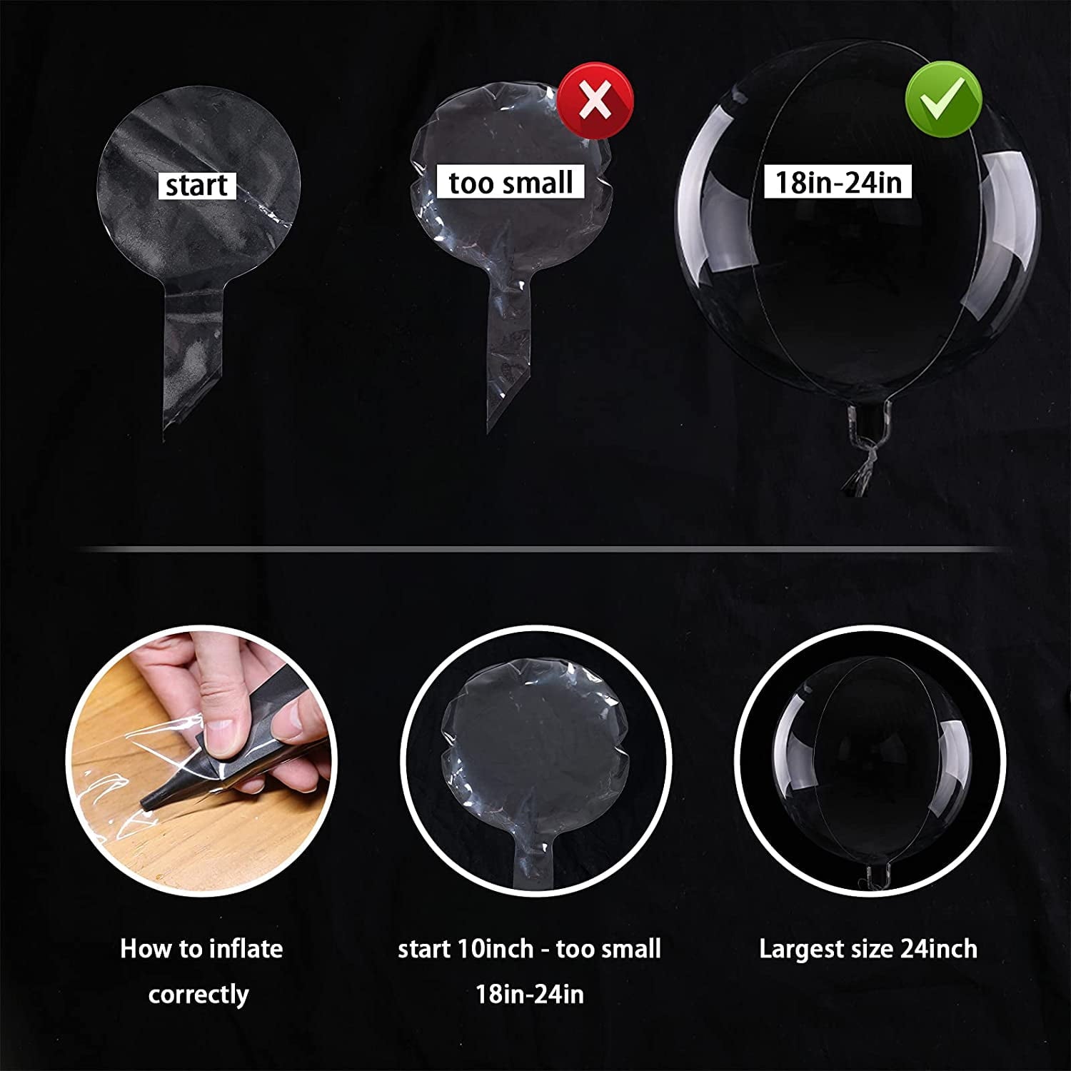 Light Up Led Balloons, 18 Packs Party Balloon Cell Battery included Inflated Size 22 Inches 3 Modes Flashing String Lights Clear Balloon, for Birthday Wedding Decorations (4 Colors)