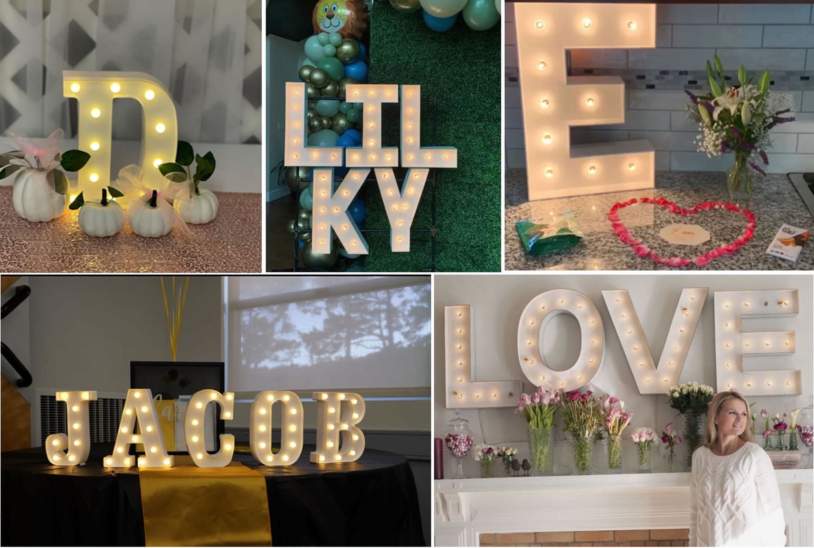 2FT Marquee Light Up Letters, Marquee Letters A, Mosaic Balloon Letters for Birthday Party Decorations, Marry Me Light Up Letters, Baby Marquee Letters for Decor, Wedding Decor