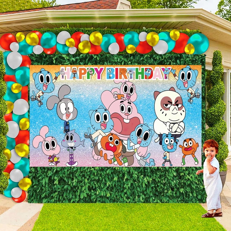 The Amazing World of Gumball Goodie Bags Treat Candy Decorations Party Favor Supplies Birthday Cake Topper Backdrop Banner