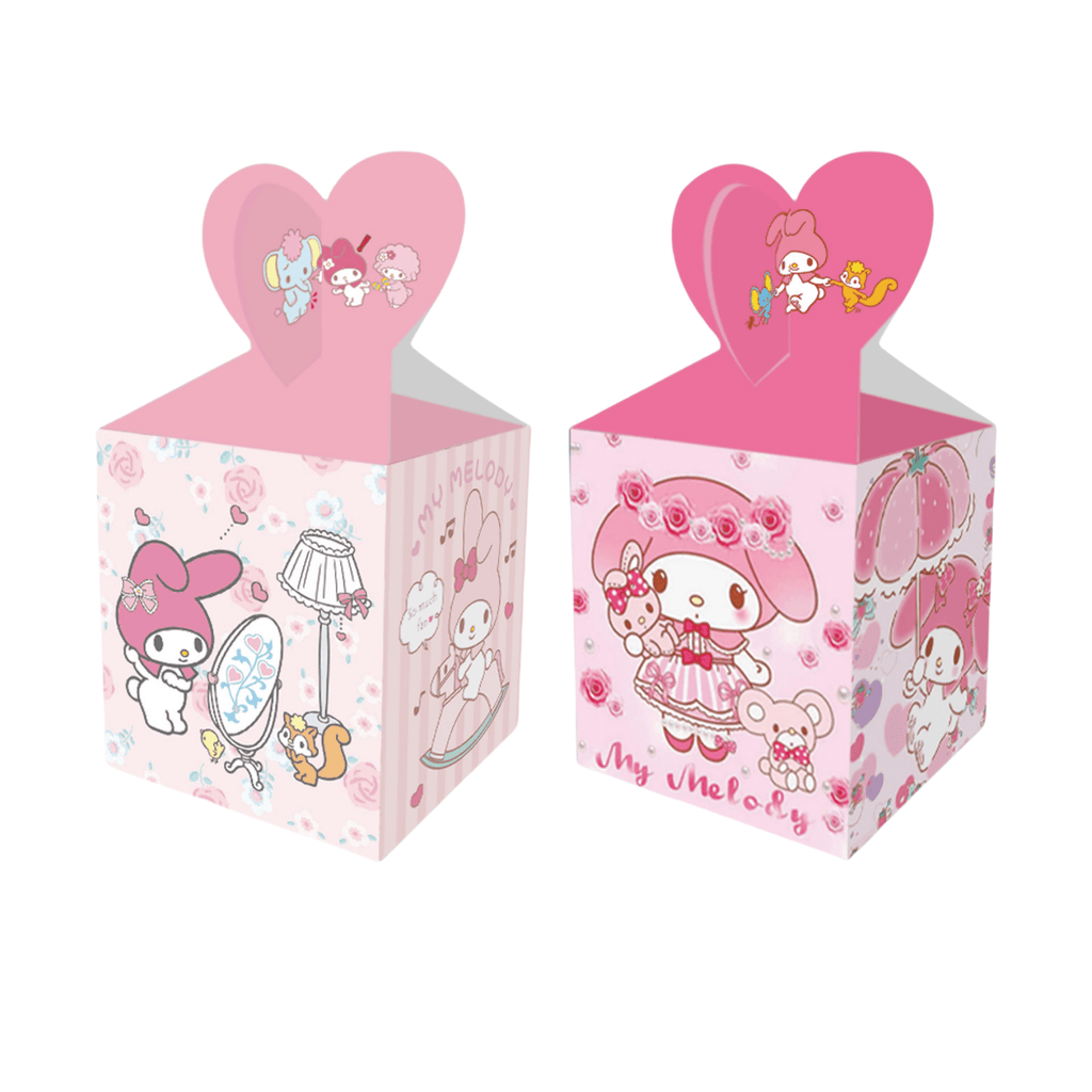 24PCS My Melody Party Candy Boxes for Anime Theme Birthday Party Supplies Decor,Kids Birthday Game Party Kraft Paper Gift Bag Decoration