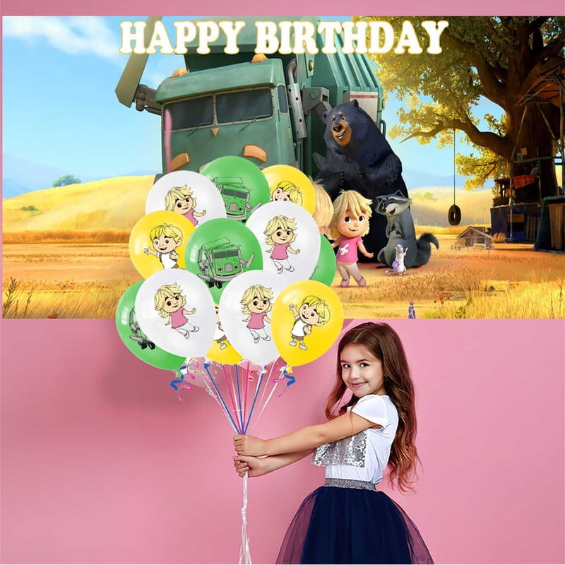 Trash Truck Balloons Plates Party Supplies Decoration Birthday Cake Topper Decor Banner Backdrop Tableware