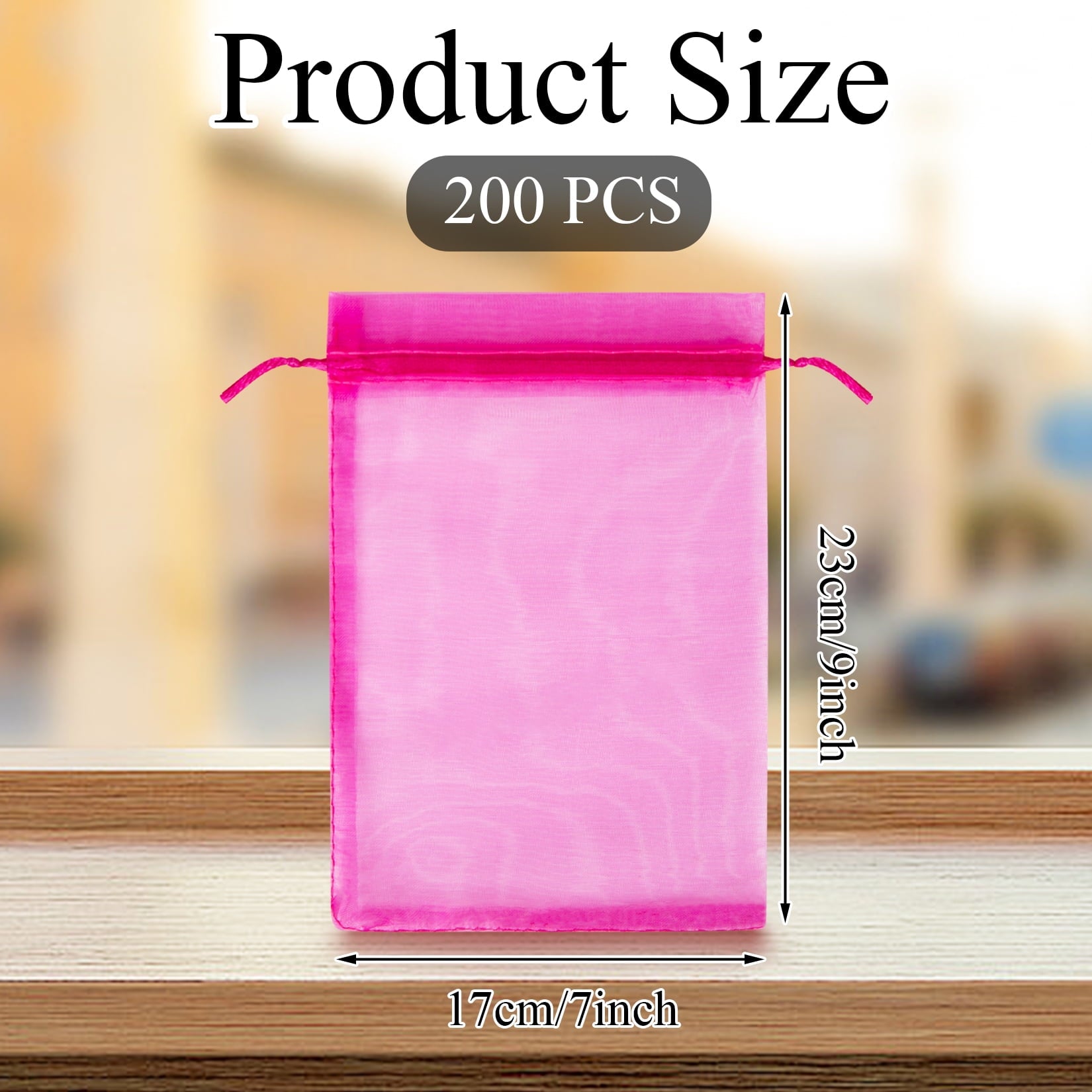 200Pcs Large Drawstring Organza Bags Decoration Festival Wedding Party Favor Gift Candy Toys Makeup Pouches (Mixed Color)
