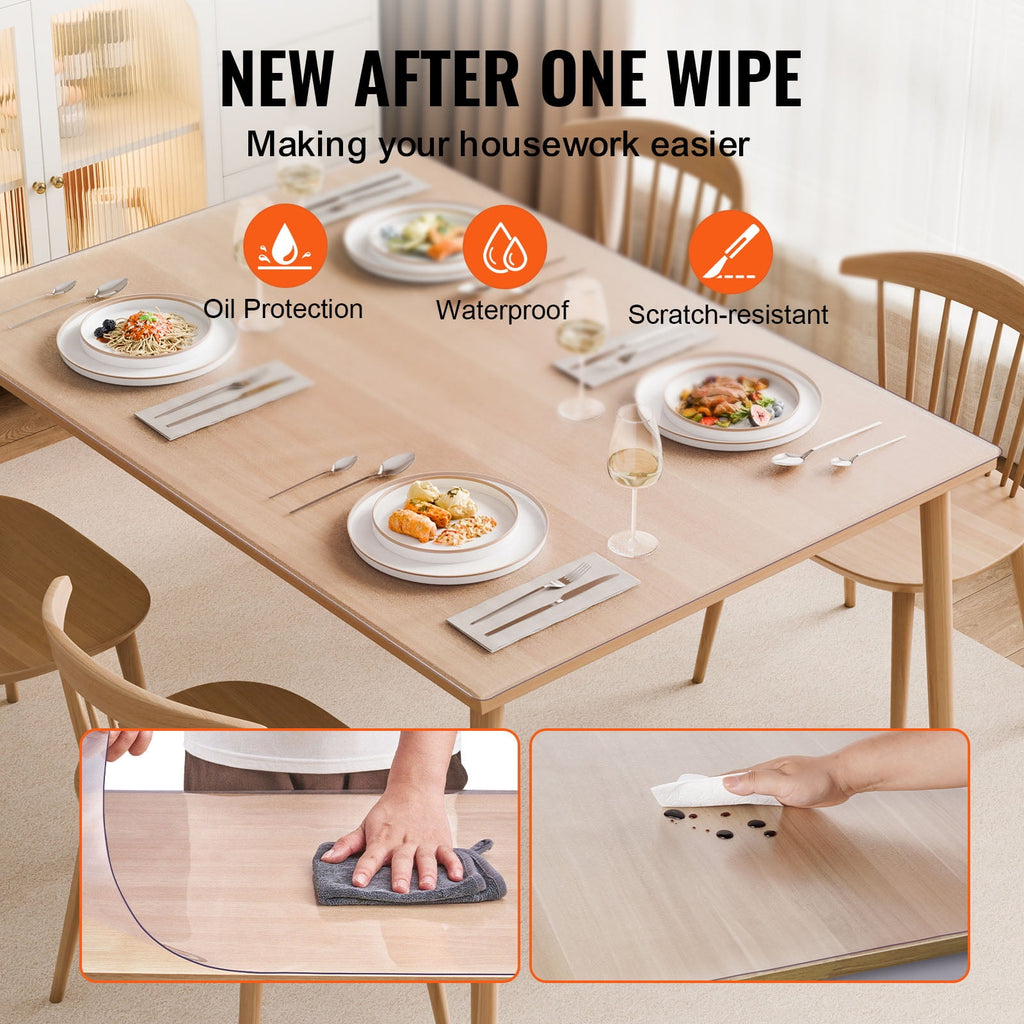 KFFKFF Frosted Desk Protector, 36x60 in, 1.5mm Thick, Rectangle, PVC, Water-Resistant & Simple to Clean, Ideal for Office, Dining, or Nightstand