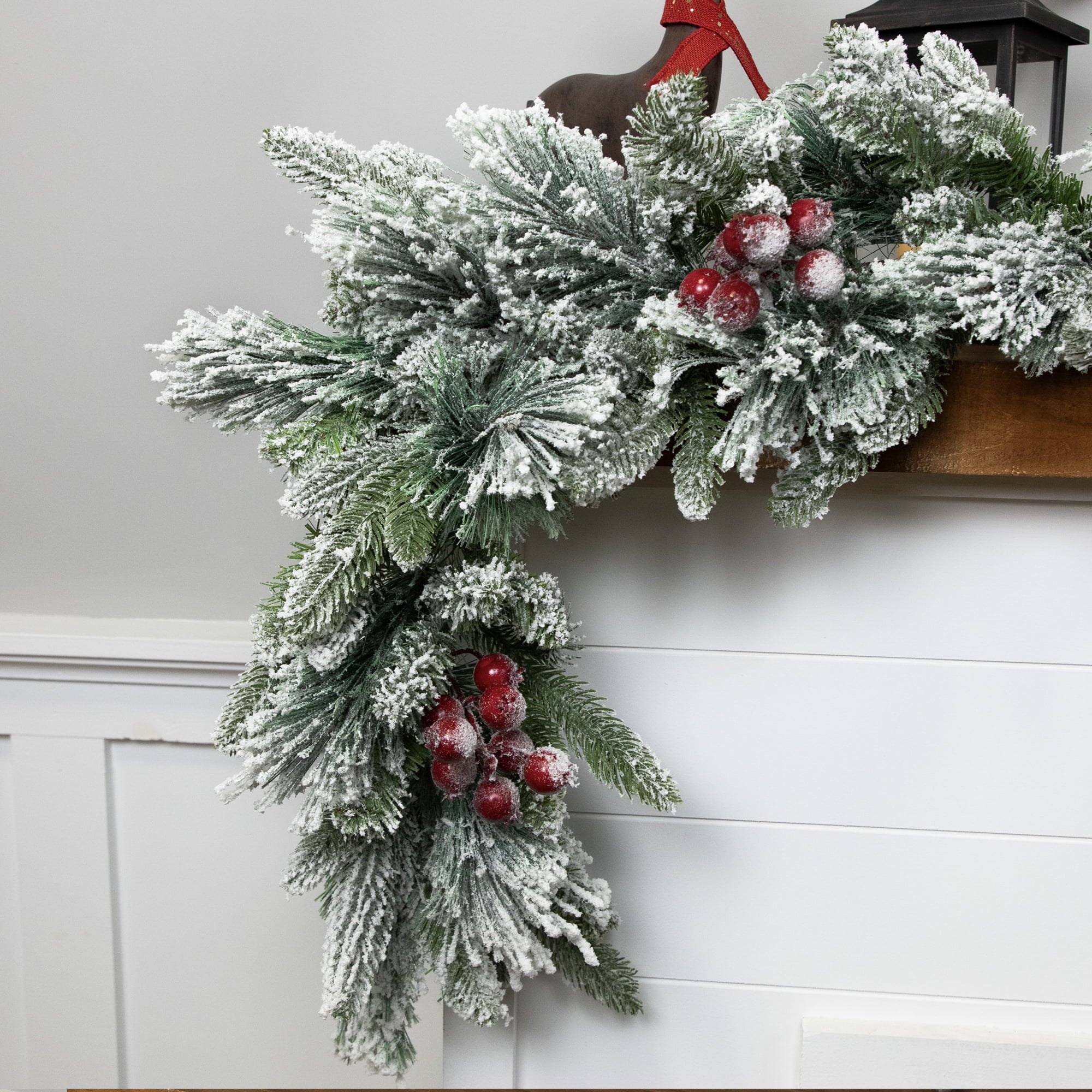 Northlight Flocked Calloway Fir Artificial Christmas Garland - 7' x 12"  - Unlit