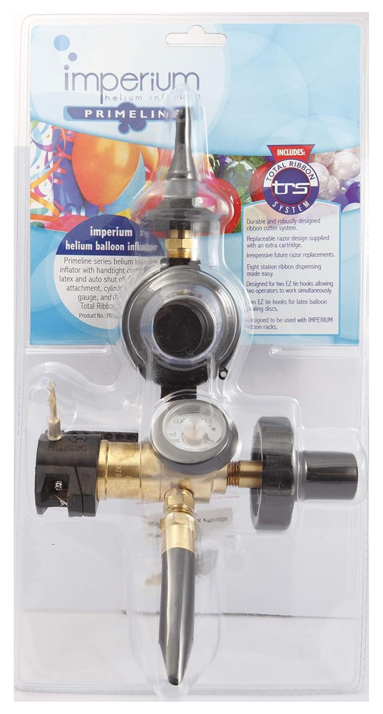 Helium Combo Mylar and Latex Balloon Filler (With Balloon Auto Shut Off , String Cutter, Tying Disc Post and Total Ribbon System)
