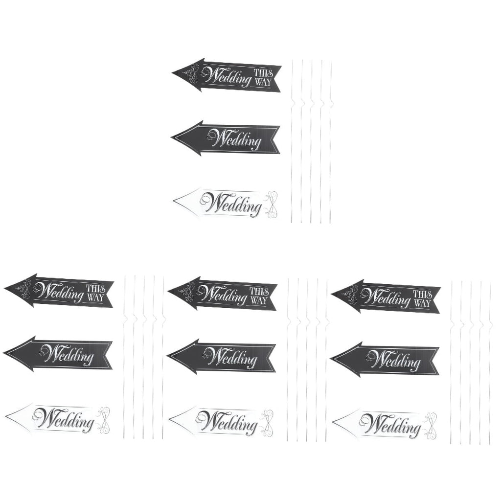 Worgeous 4 Sets Outdoor Wedding Signs DIY Yard Wedding Signs Outside Wedding Decor with Stakes