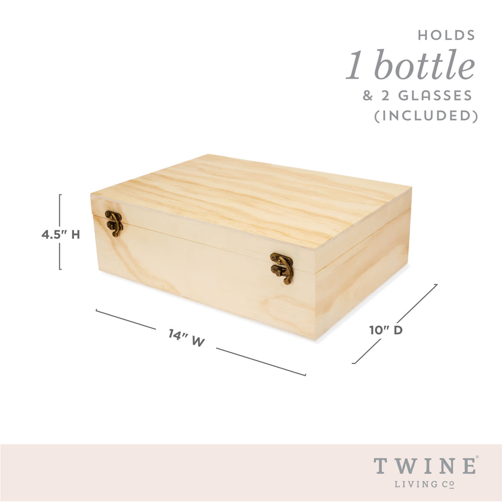 Twine Champagne Bottle Gift Box, 1 Bottle and 2 Champagne Flutes, Gifts